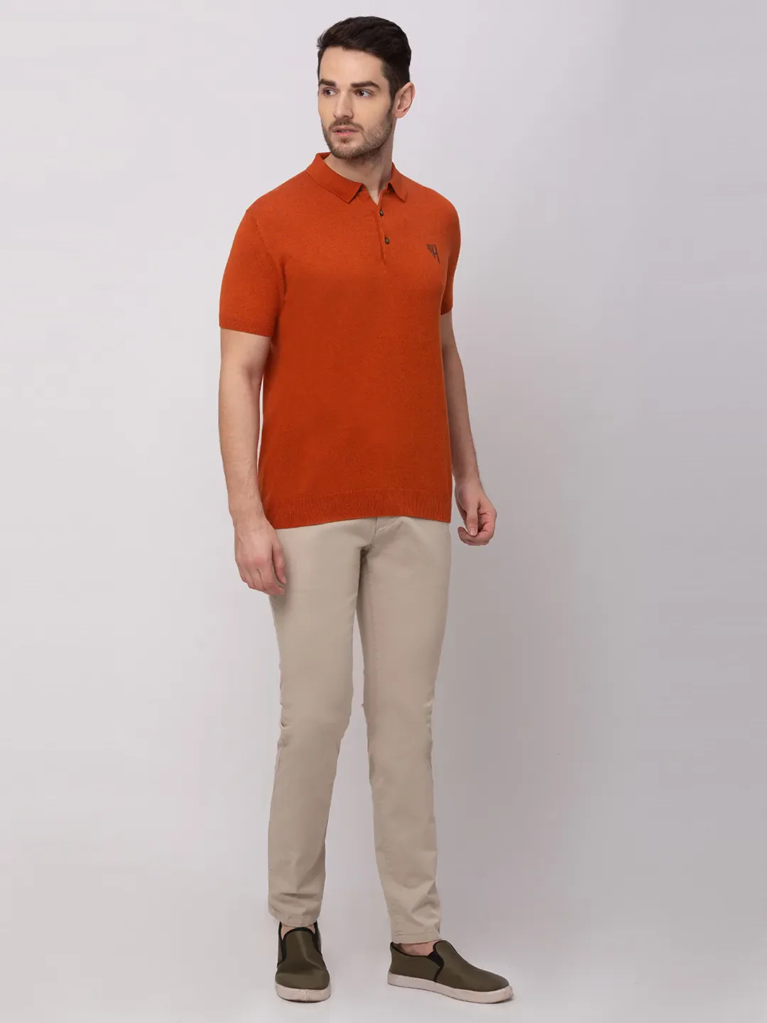 Brown Regular Fit Men's Polo T-Shirt by Being Human Clothing - Image 5
