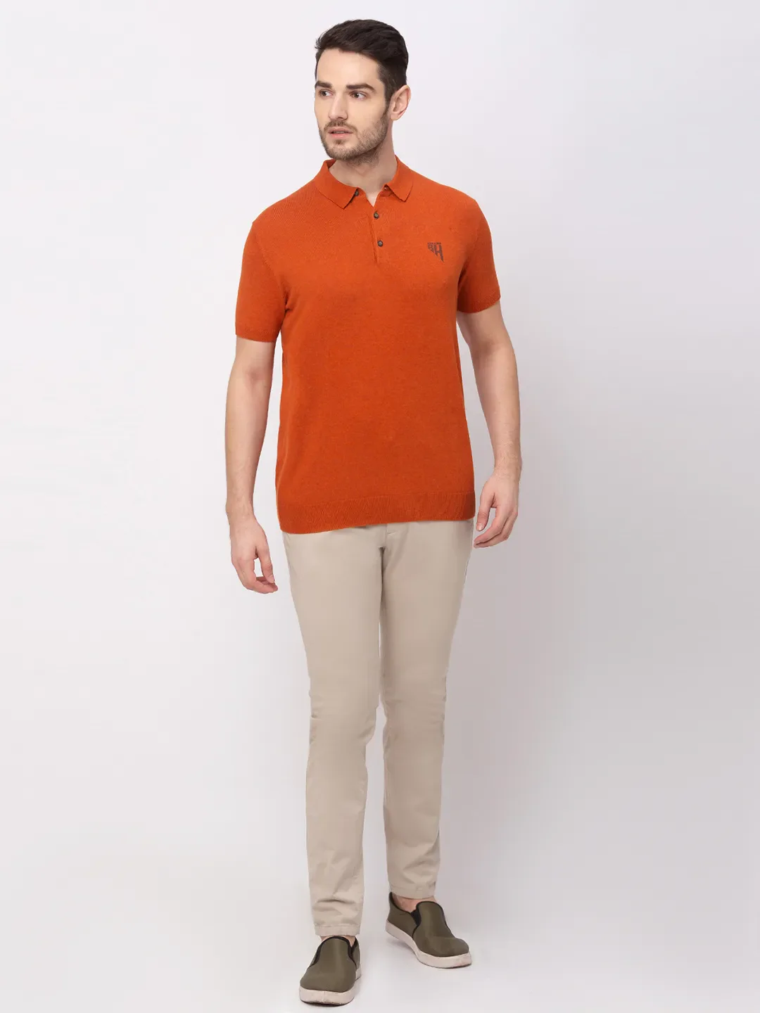 Brown Regular Fit Men's Polo T-Shirt by Being Human Clothing - Image 6