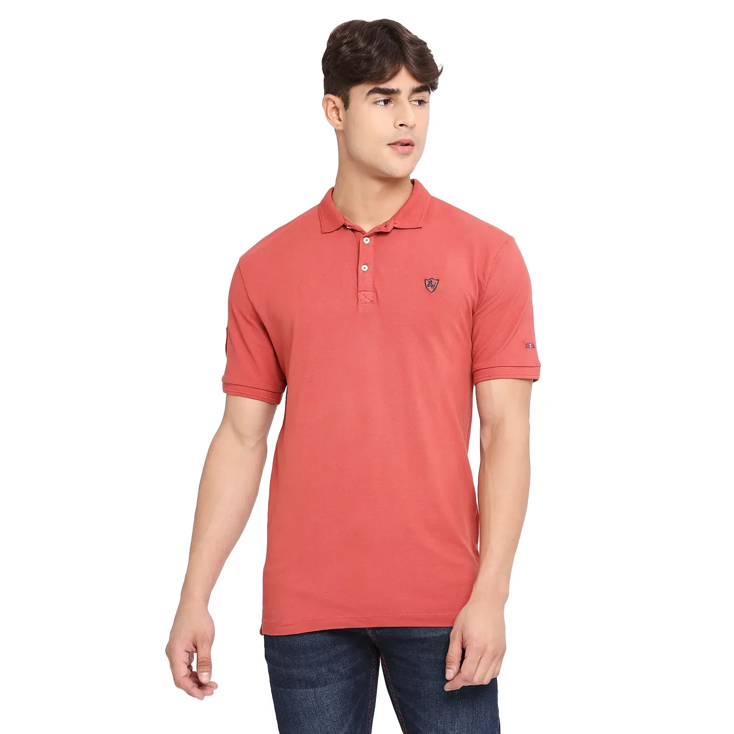 Orange Regular Fit Men's Polo T-Shirt by Being Human Clothing