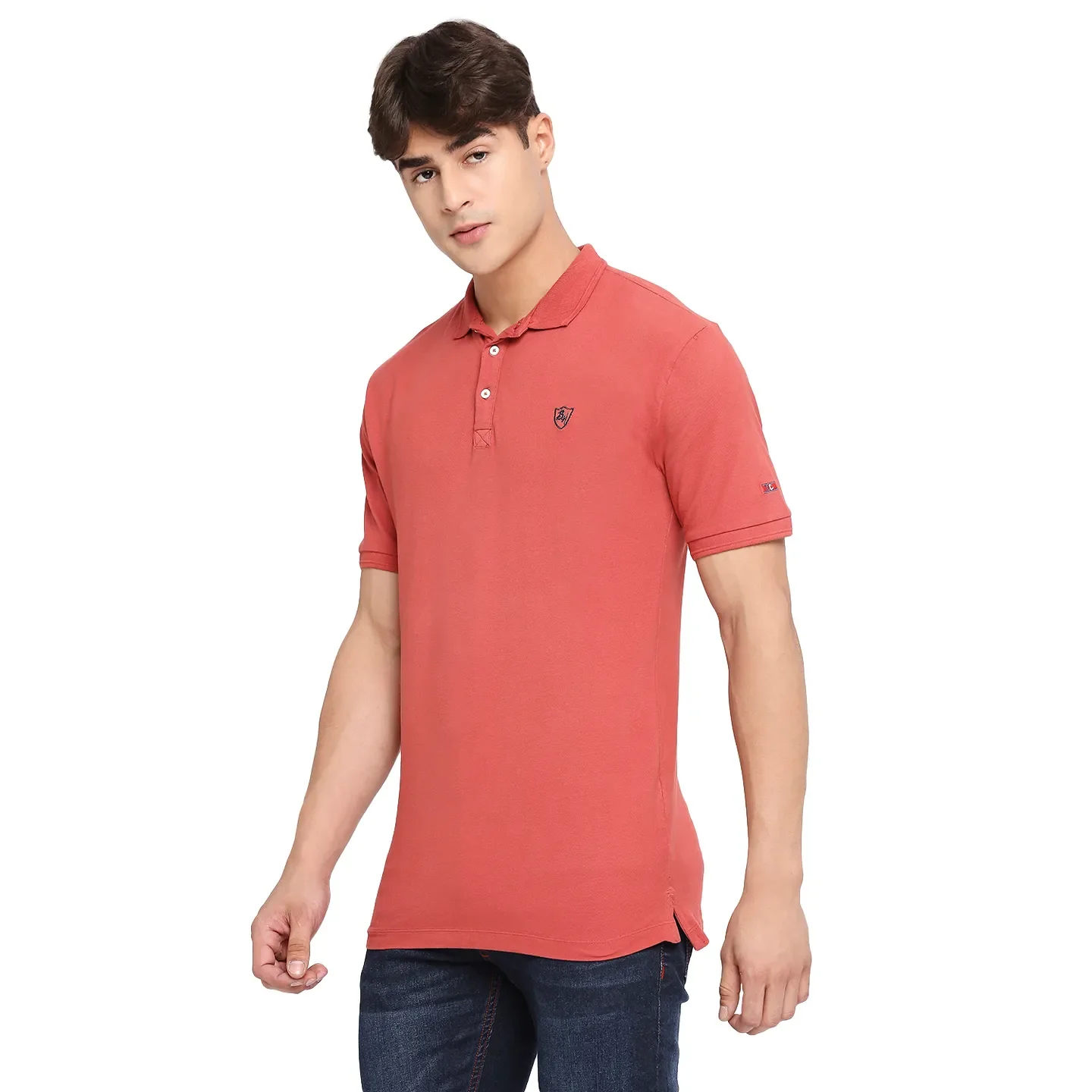 Orange Regular Fit Men's Polo T-Shirt by Being Human Clothing - Image 2