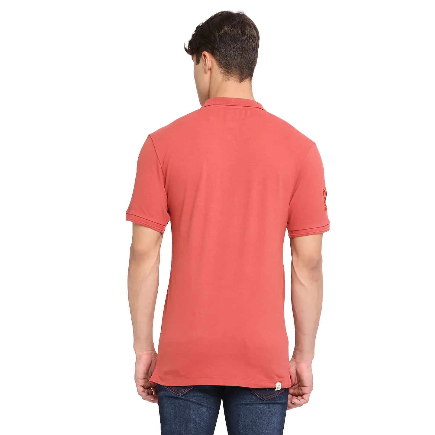 Orange Regular Fit Men's Polo T-Shirt by Being Human Clothing - Image 4
