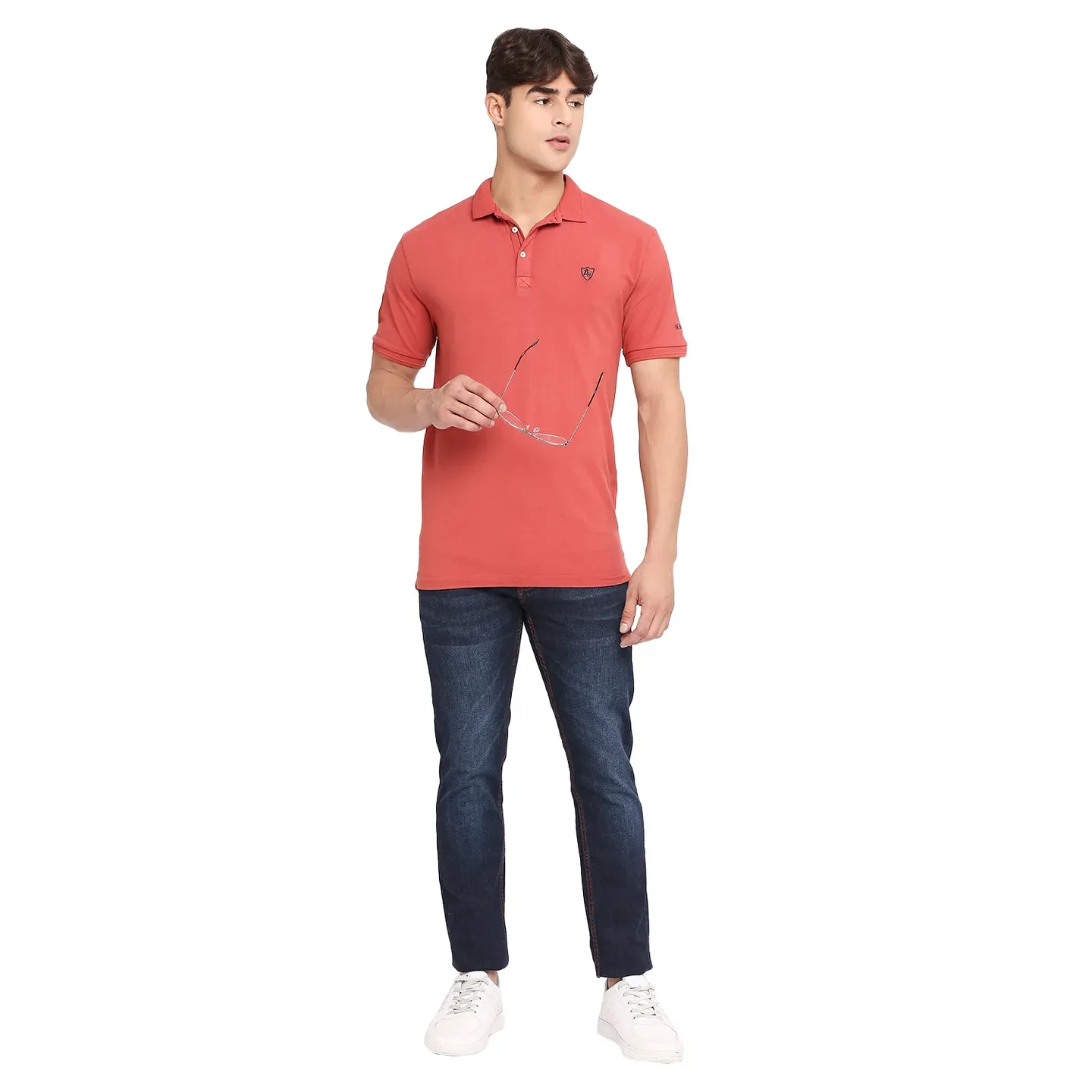 Orange Regular Fit Men's Polo T-Shirt by Being Human Clothing - Image 6
