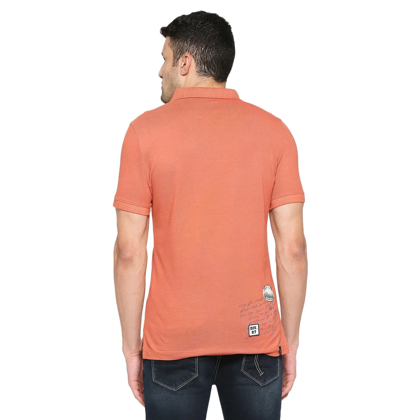 Orange Regular Fit Men's Polo T-Shirt by Being Human Clothing - Image 4