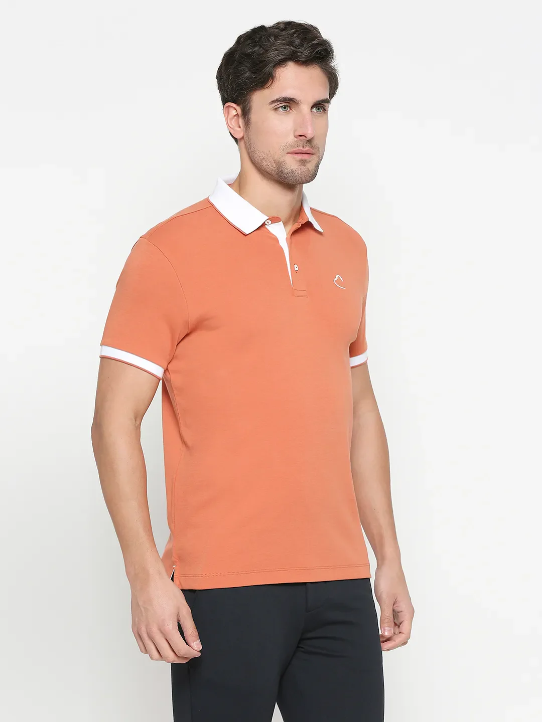 Orange Regular Fit Men's Polo T-Shirt by Being Human Clothing - Image 3