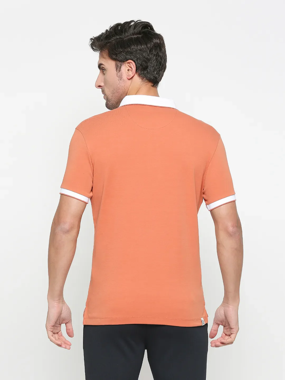 Orange Regular Fit Men's Polo T-Shirt by Being Human Clothing - Image 4