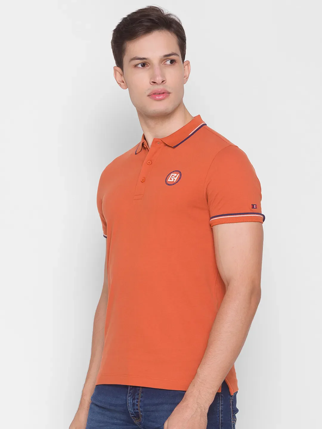 Brown Regular Fit Men's Polo T-Shirt by Being Human Clothing - Image 2