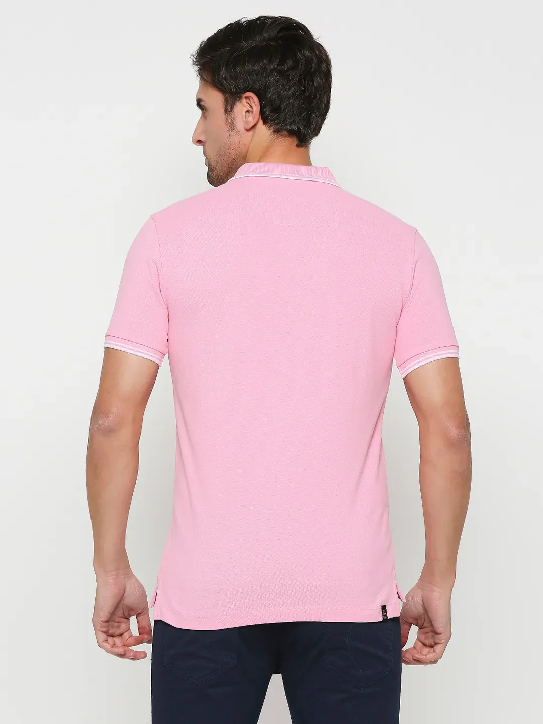 Pink Regular Fit Men's Polo T-Shirt by Being Human Clothing - Image 4