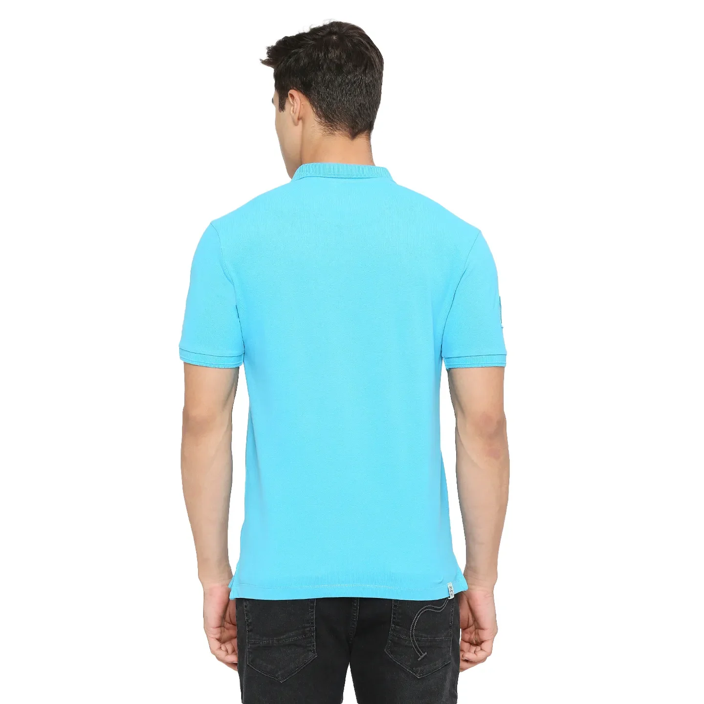 Blue Regular Fit Men's Polo T-shirt by Being Human Clothing - Image 4