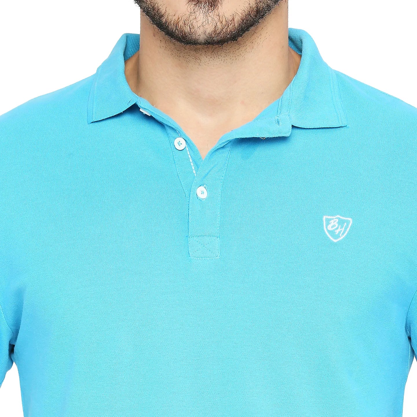 Blue Regular Fit Men's Polo T-shirt by Being Human Clothing - Image 5