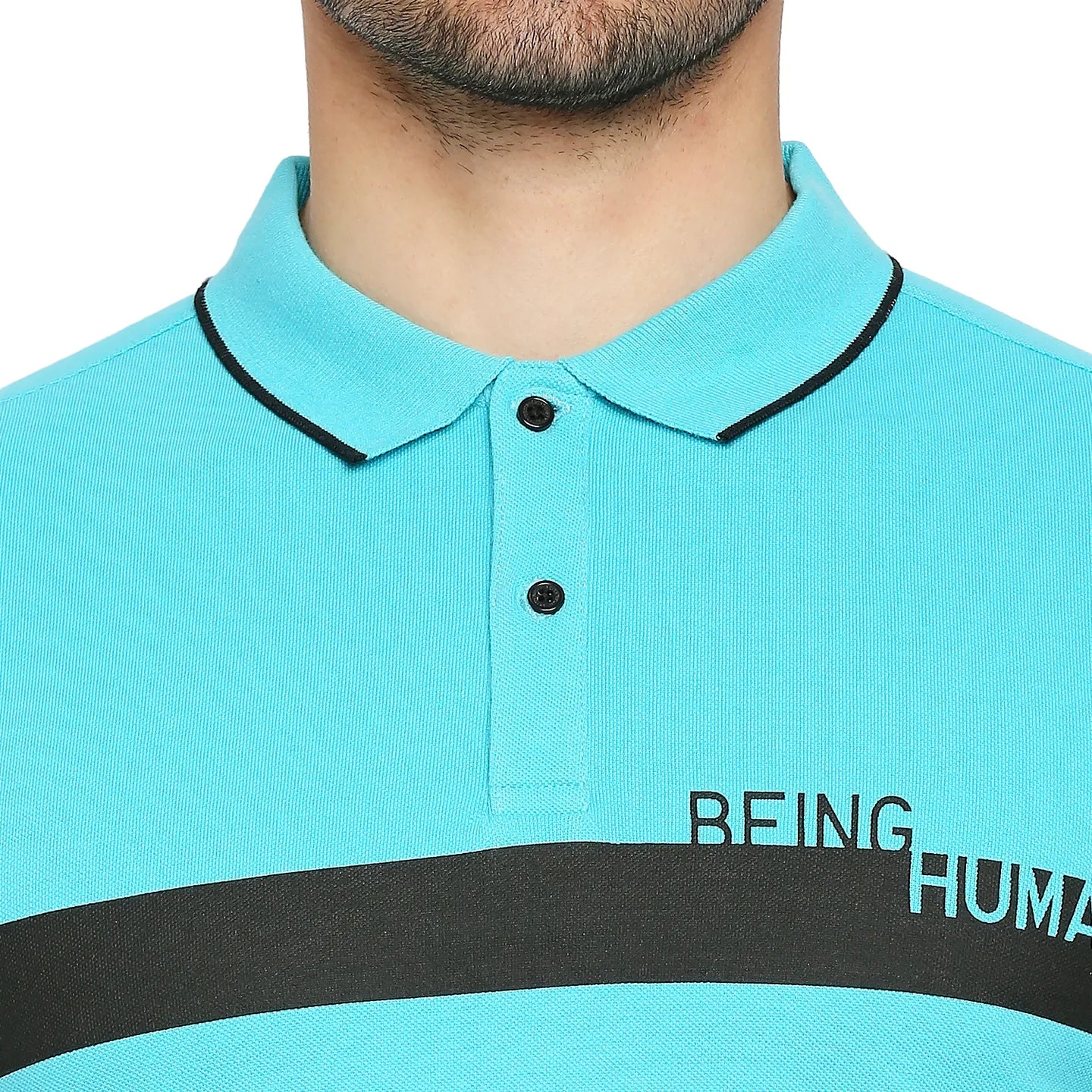 Blue Regular Fit Men's Polo T-Shirt by Being Human Clothing - Image 5