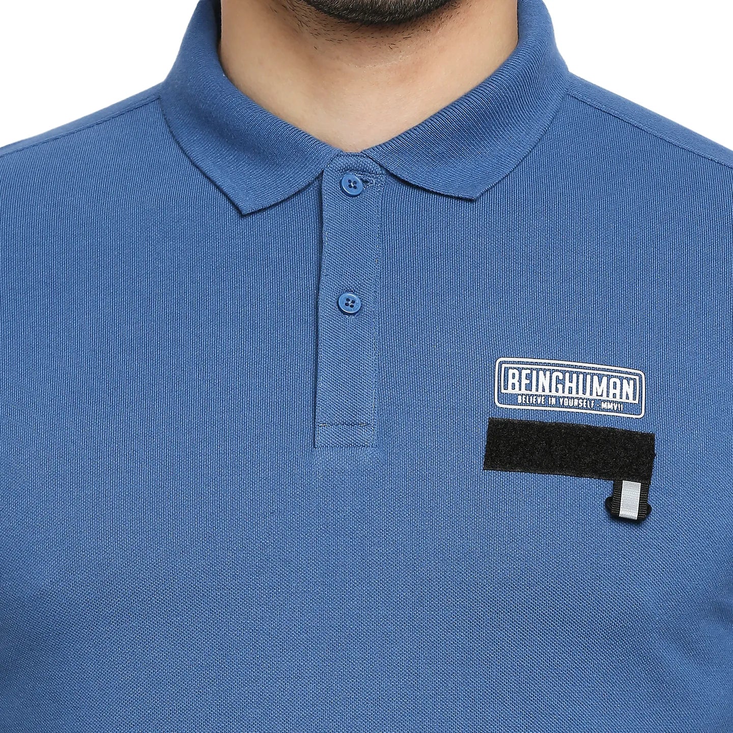 Blue Regular Fit Men's Polo T-Shirt by Being Human Clothing - Image 5