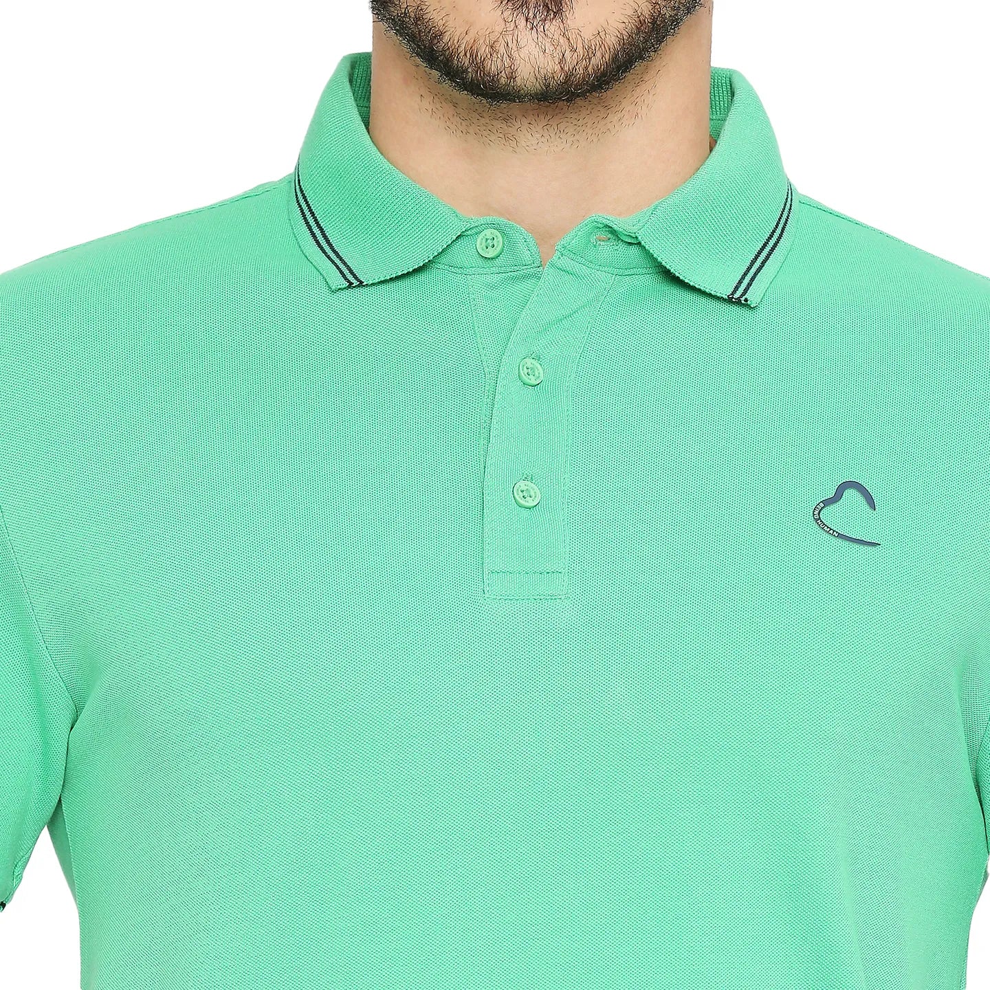Sea Green Regular Fit Men's Polo T-shirt by Being Human Clothing - Image 5