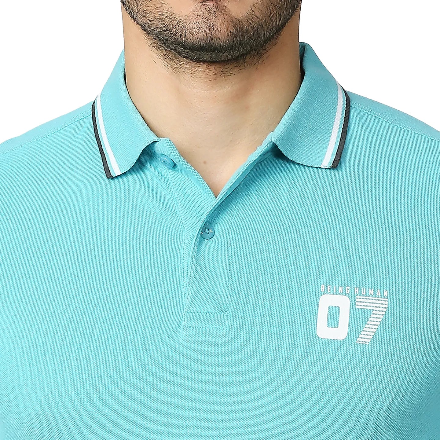 Blue Regular Fit Men's Polo T-Shirt by Being Human Clothing - Image 5