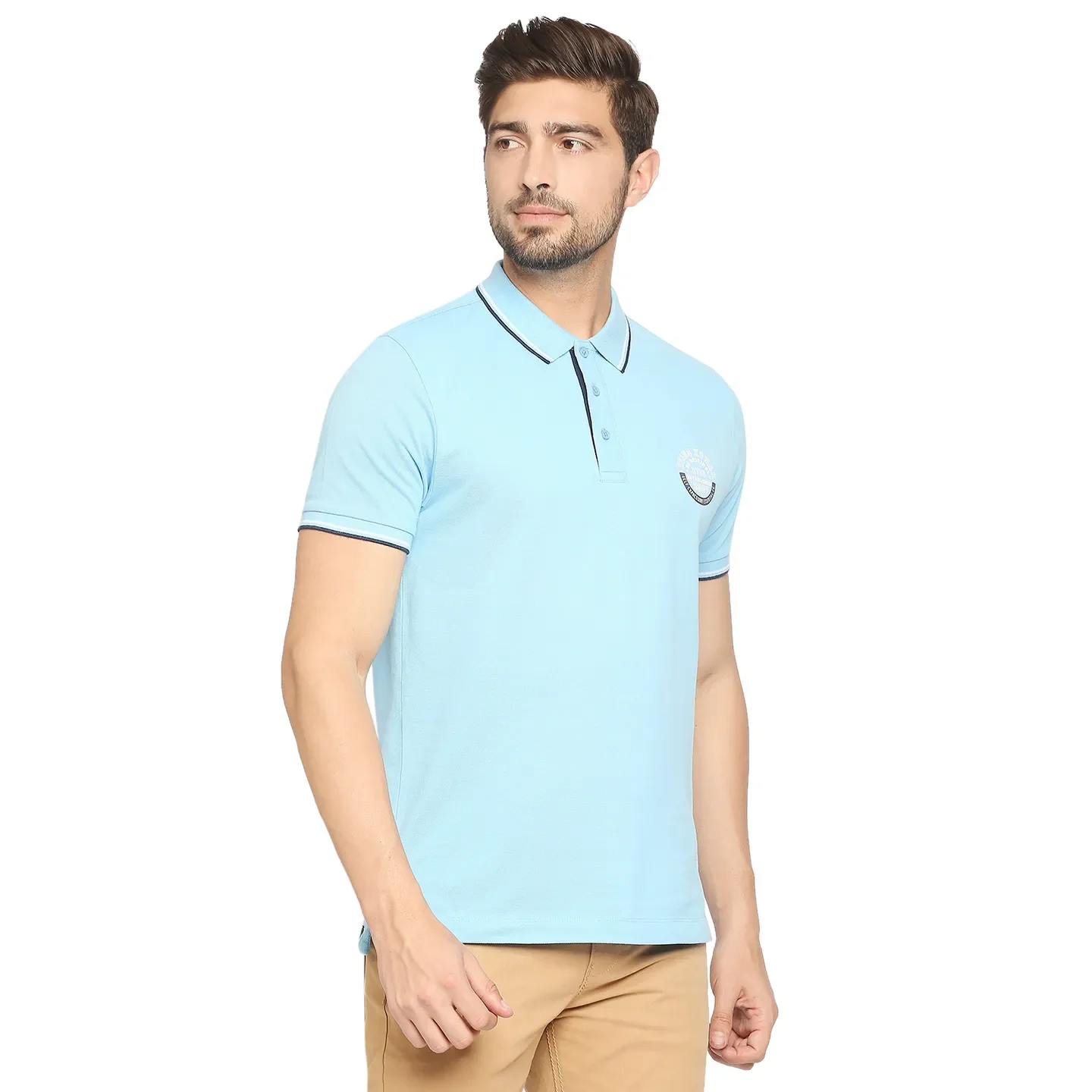 Blue Regular Fit Men's Polo T-Shirt by Being Human Clothing - Image 5
