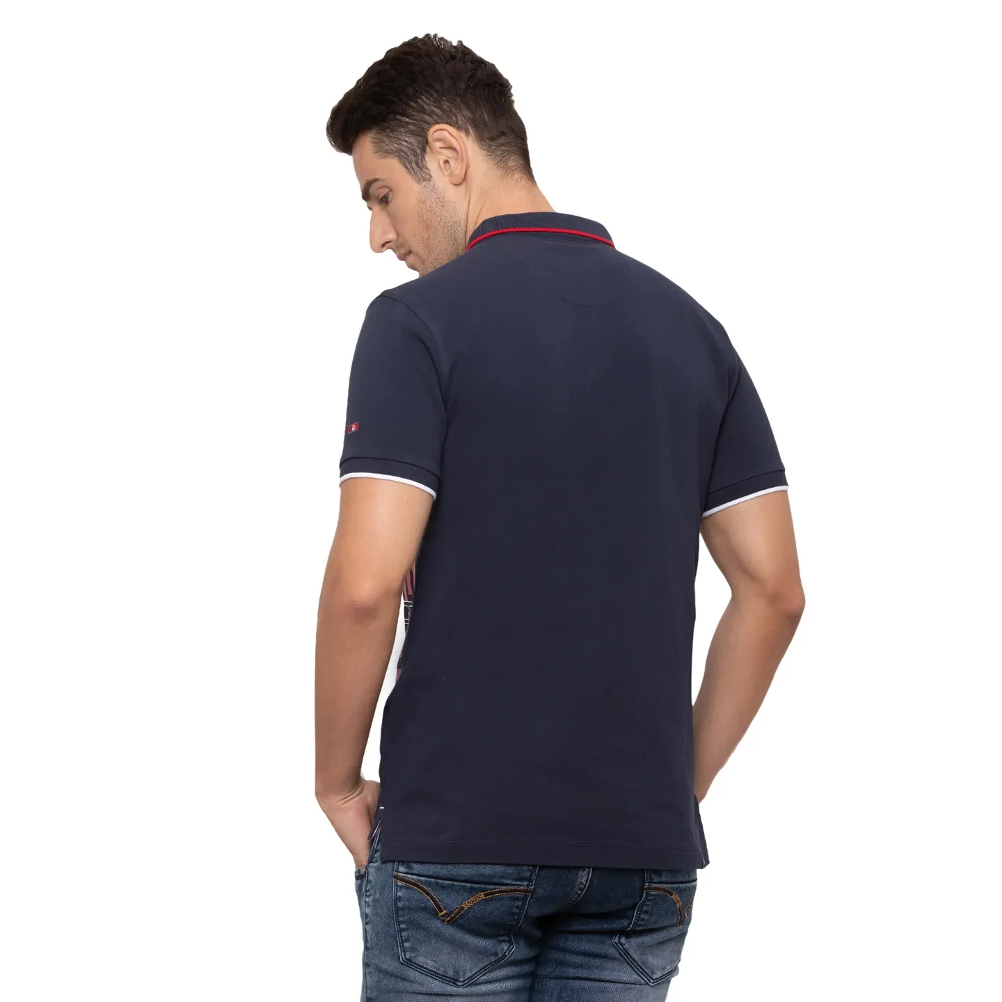Blue Regular Fit Men's Polo T-Shirt by Being Human Clothing - Image 3