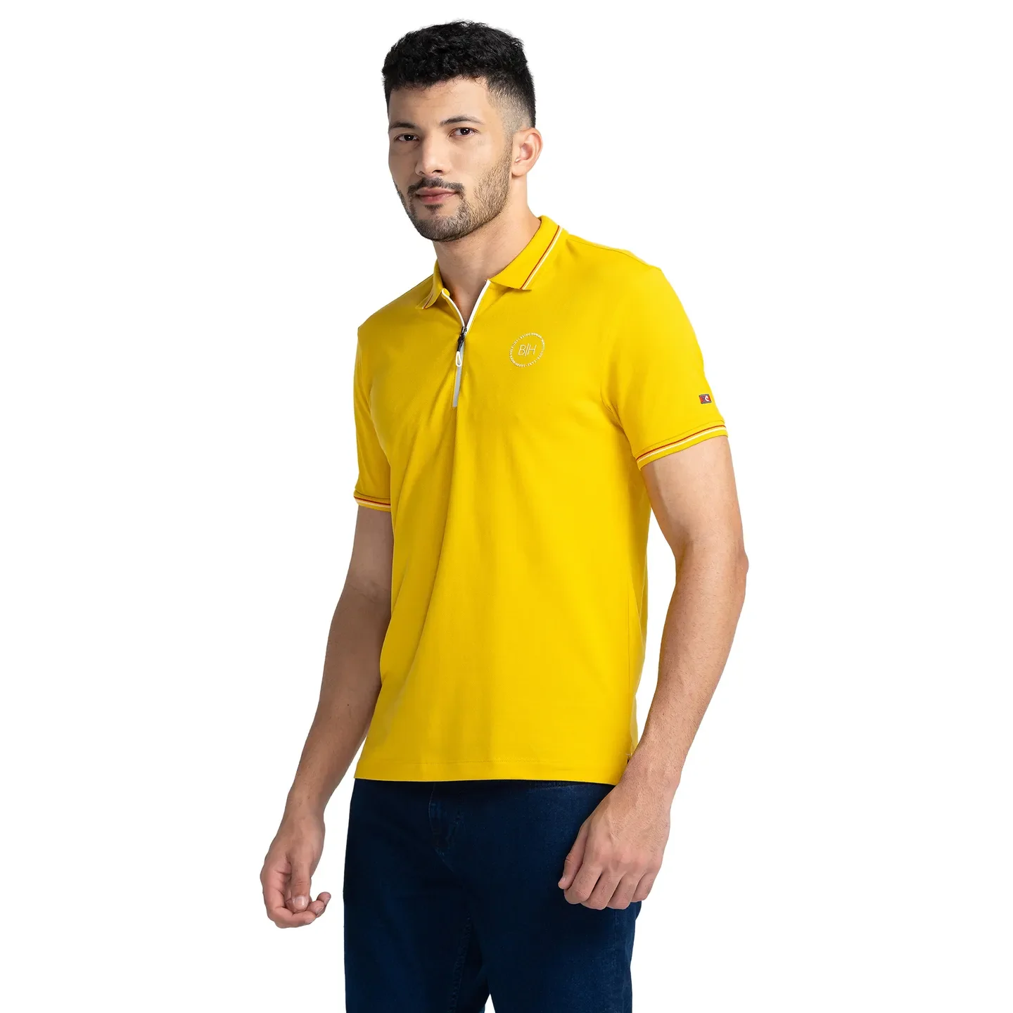Yellow Regular Fit Men's Polo T-Shirt by Being Human Clothing - Image 4