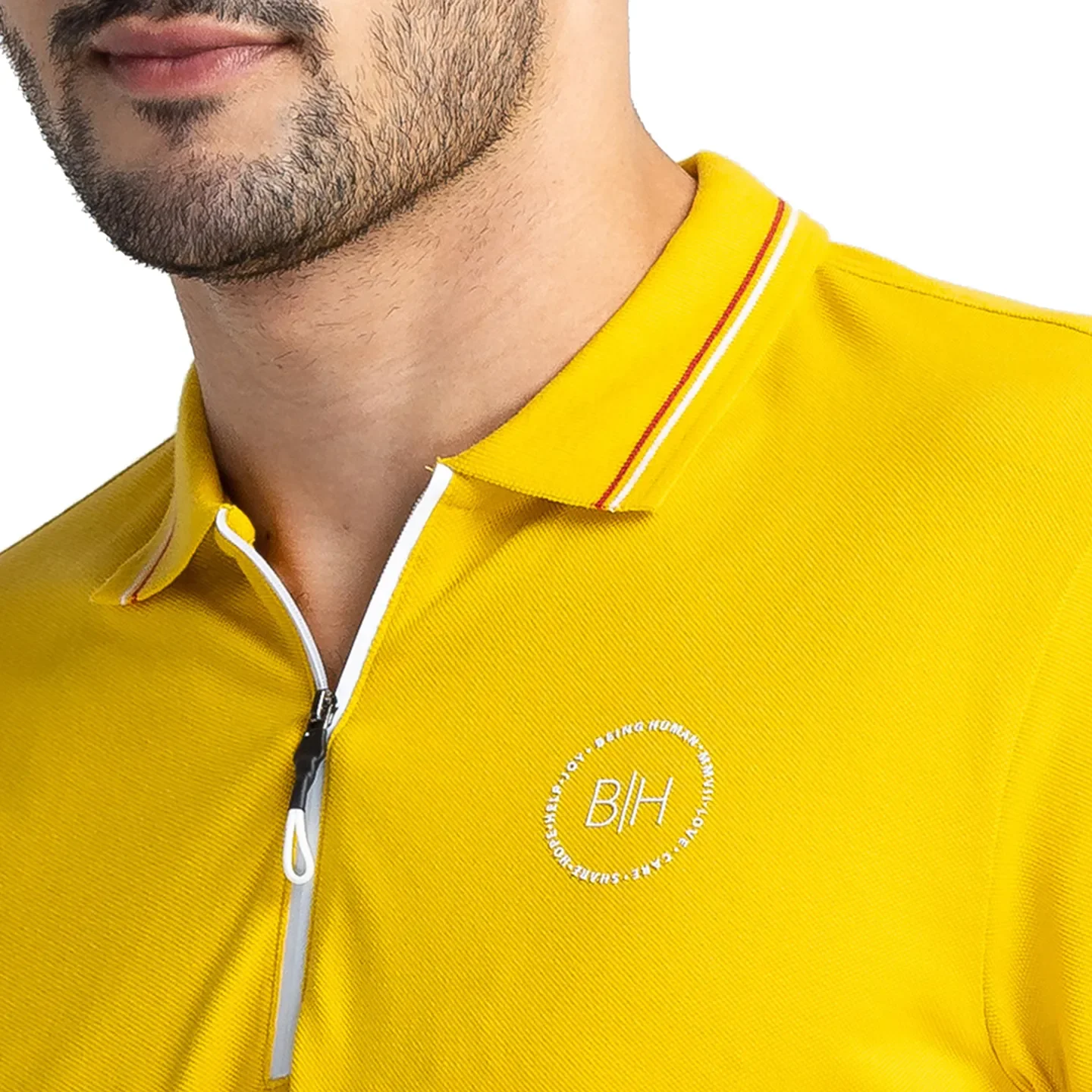 Yellow Regular Fit Men's Polo T-Shirt by Being Human Clothing - Image 5