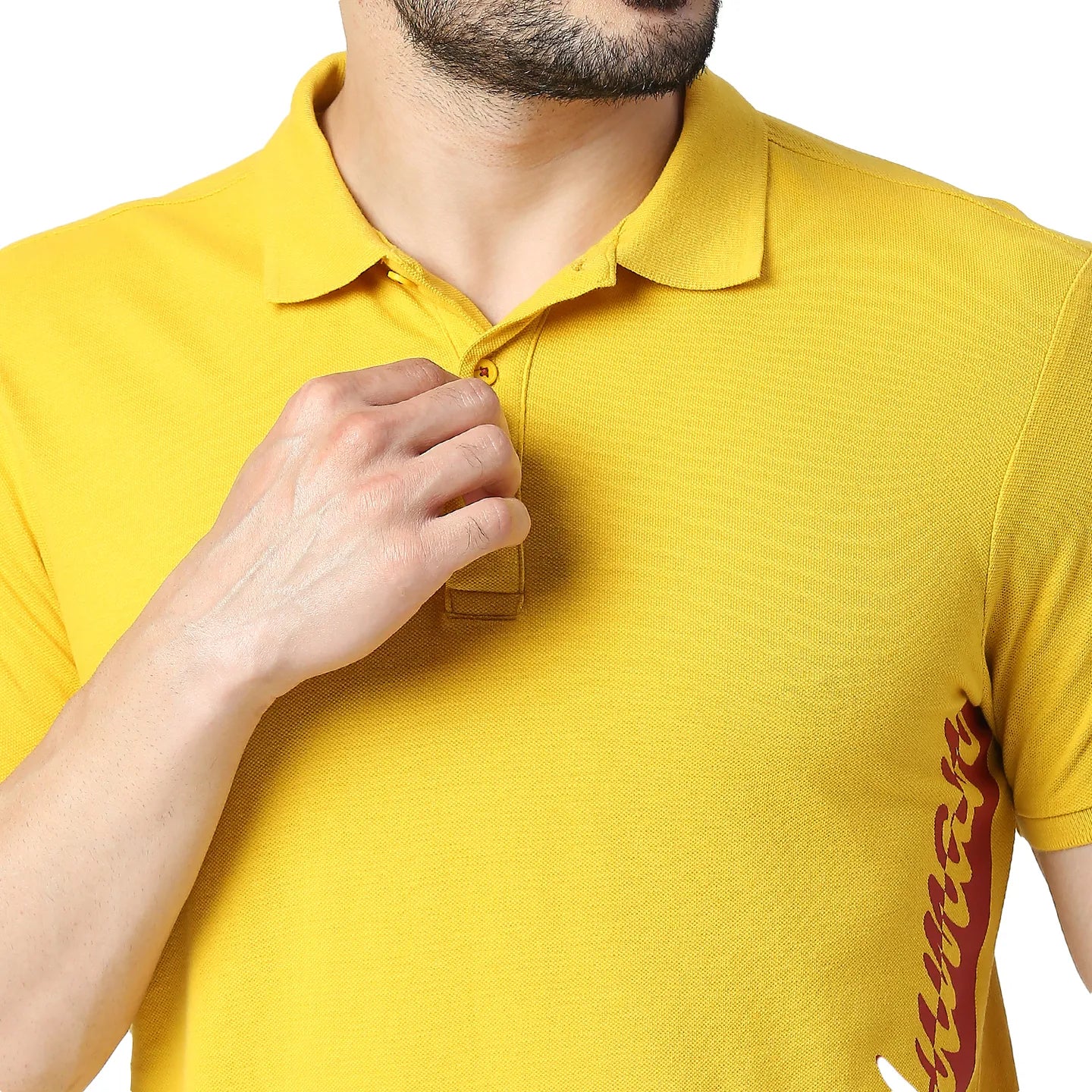 Yellow Regular Fit Men's Polo T-Shirt by Being Human Clothing - Image 4