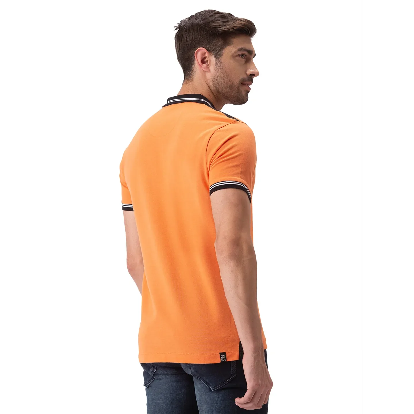 Orange Regular Fit Men's Polo T-Shirt by Being Human Clothing - Image 3