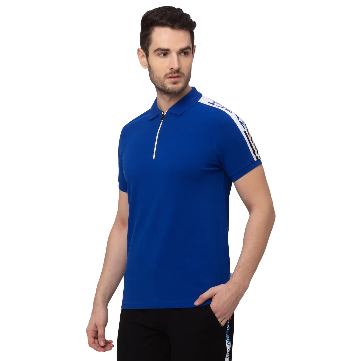 Blue Regular Fit Men's Polo T-Shirt by Being Human Clothing - Image 2