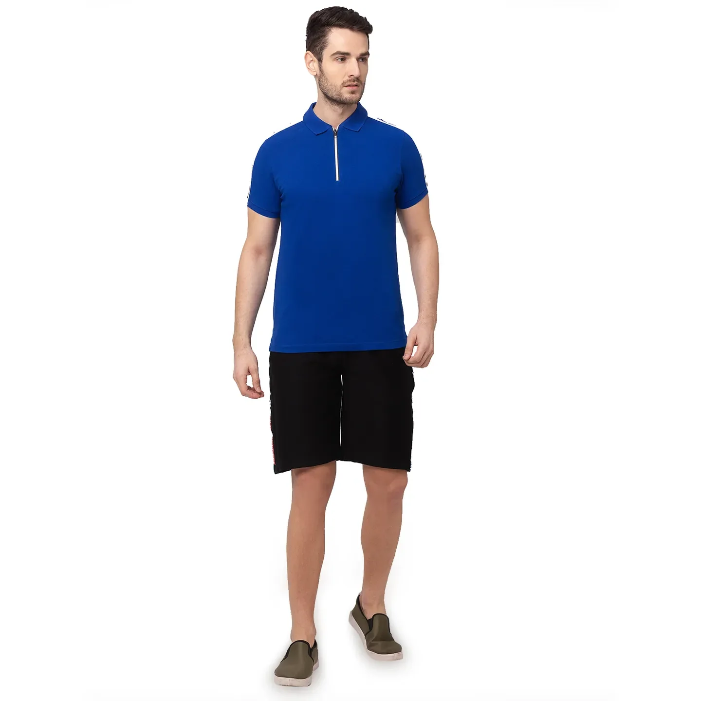 Blue Regular Fit Men's Polo T-Shirt by Being Human Clothing - Image 4
