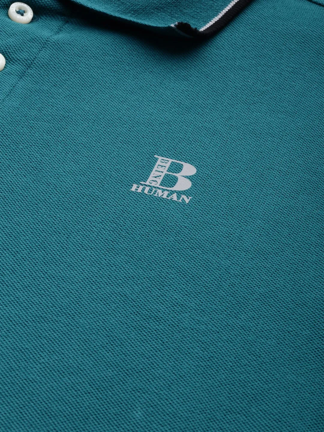 Blue Regular Fit Men's Polo T-Shirt by Being Human Clothing - Image 5