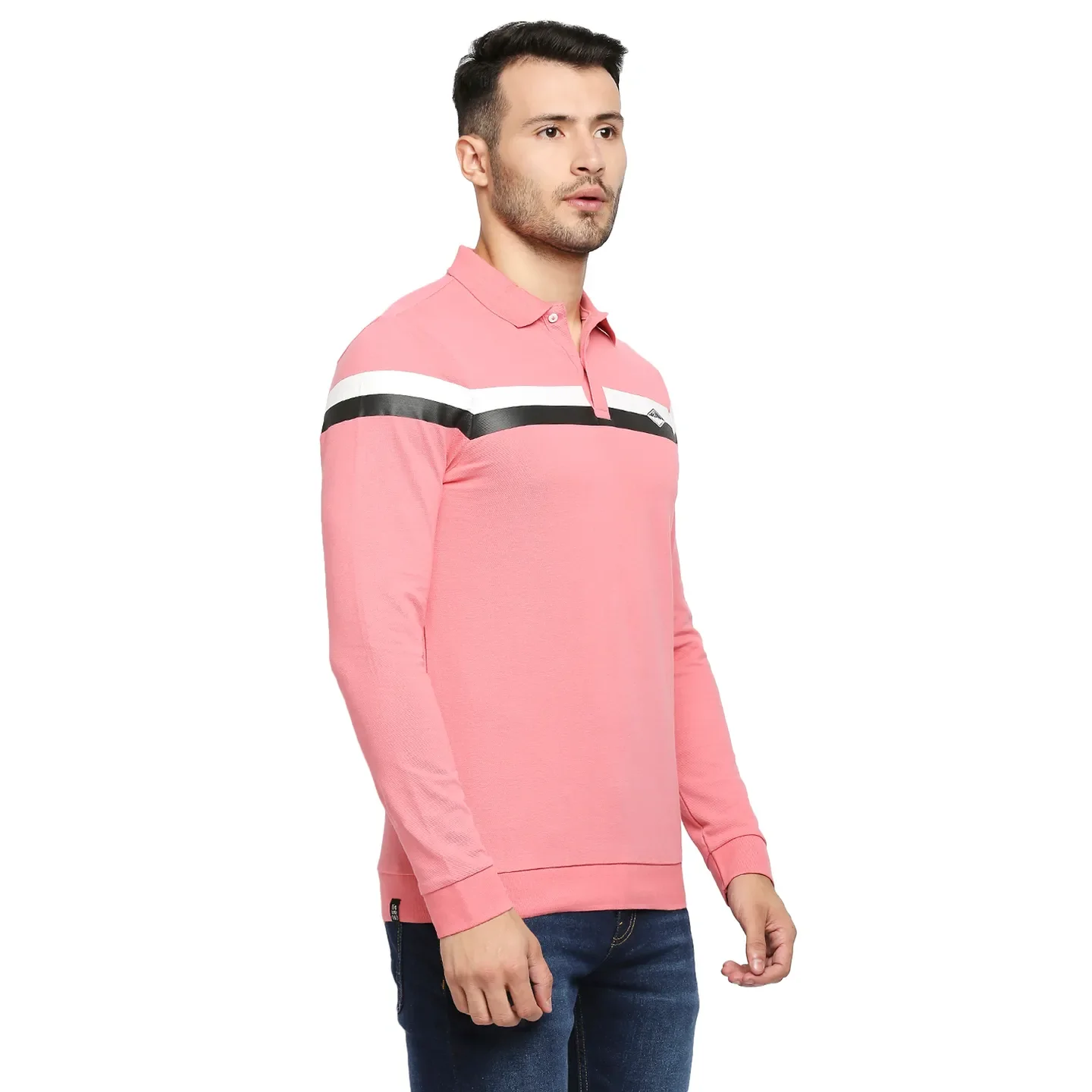 Red Regular Fit Men's Long Sleeves Polo T-Shirt by Being Human Clothing - Image 5