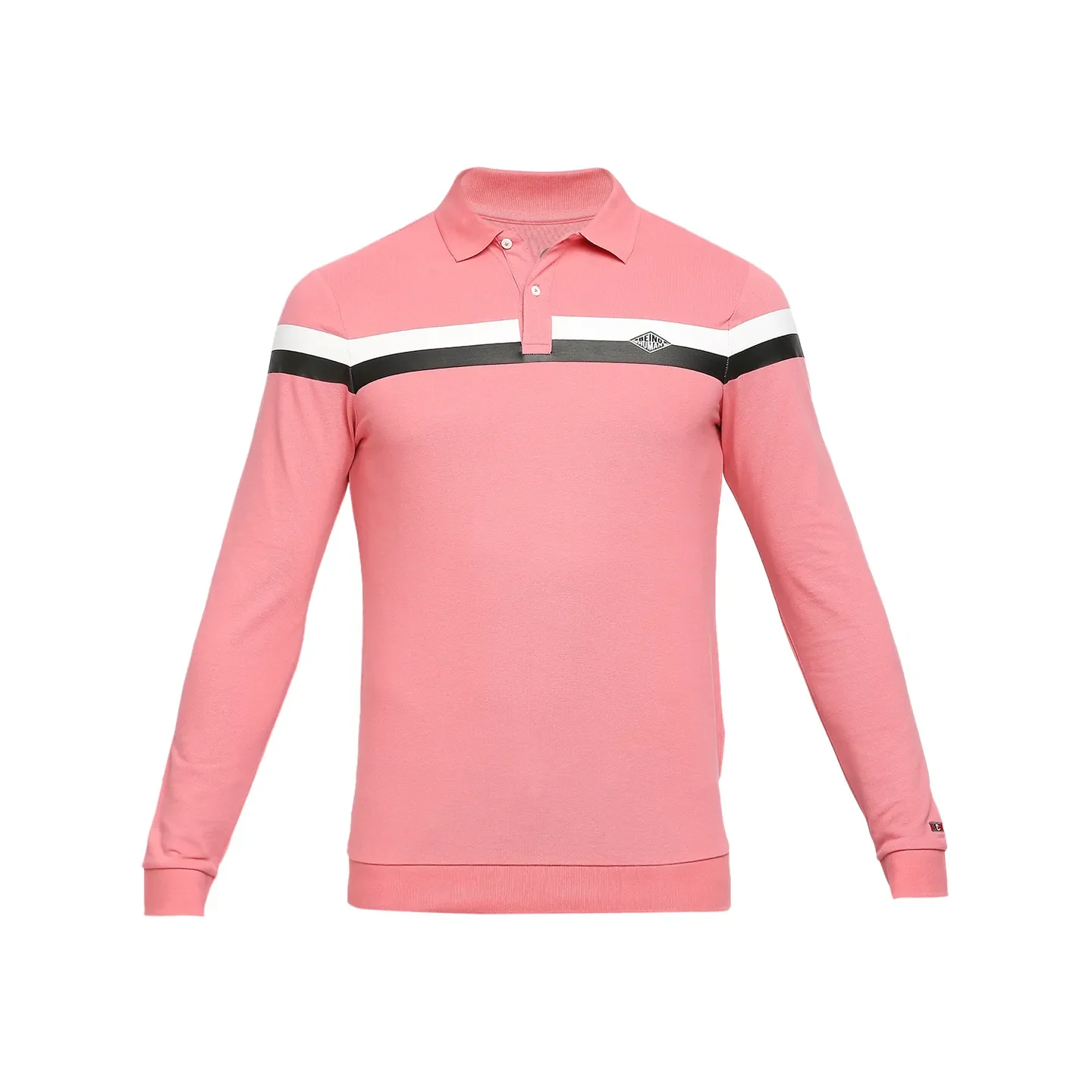Red Regular Fit Men's Long Sleeves Polo T-Shirt by Being Human Clothing - Image 7