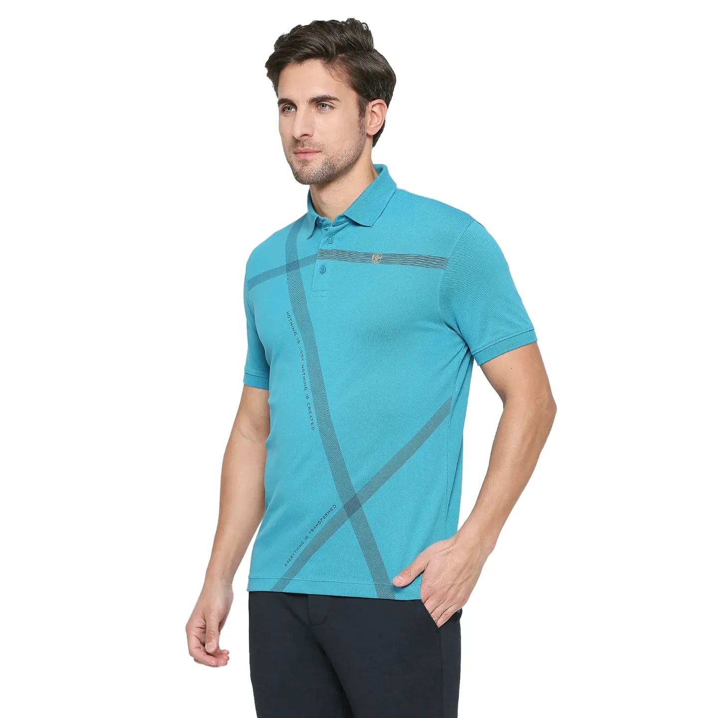 Blue Regular Fit Men's Polo T-Shirt by Being Human Clothing - Image 2
