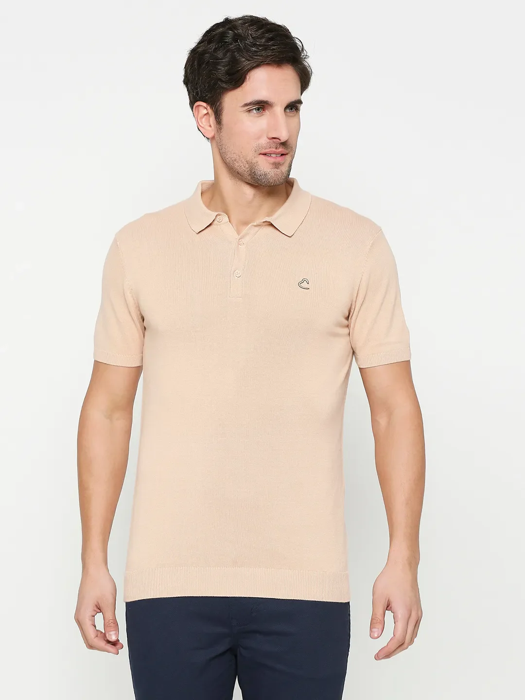 Off White Regular Fit Men's Polo T-shirt by Being Human Clothing