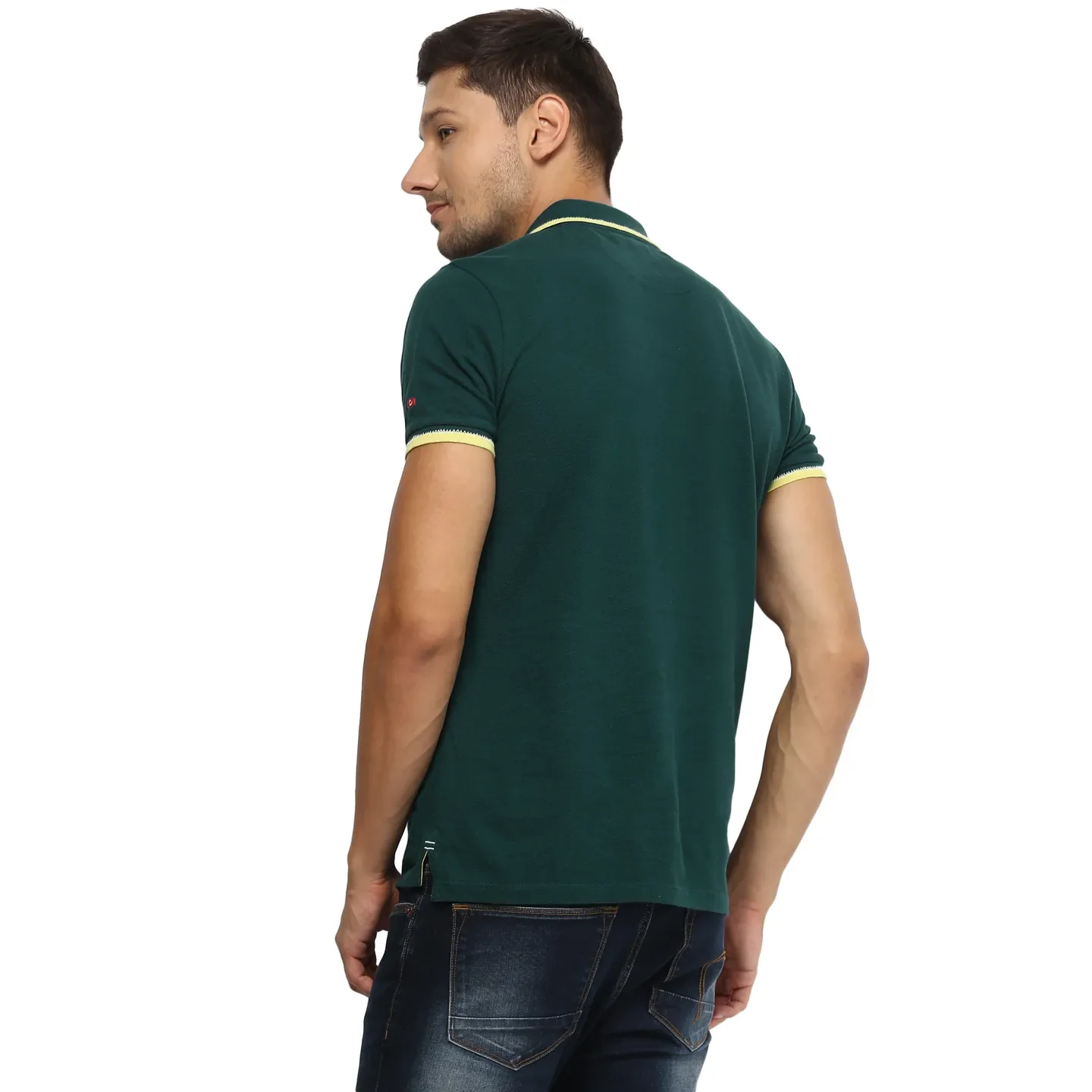Tropic Green Regular Fit Men's Polo T-Shirt by Being Human Clothing - Image 3