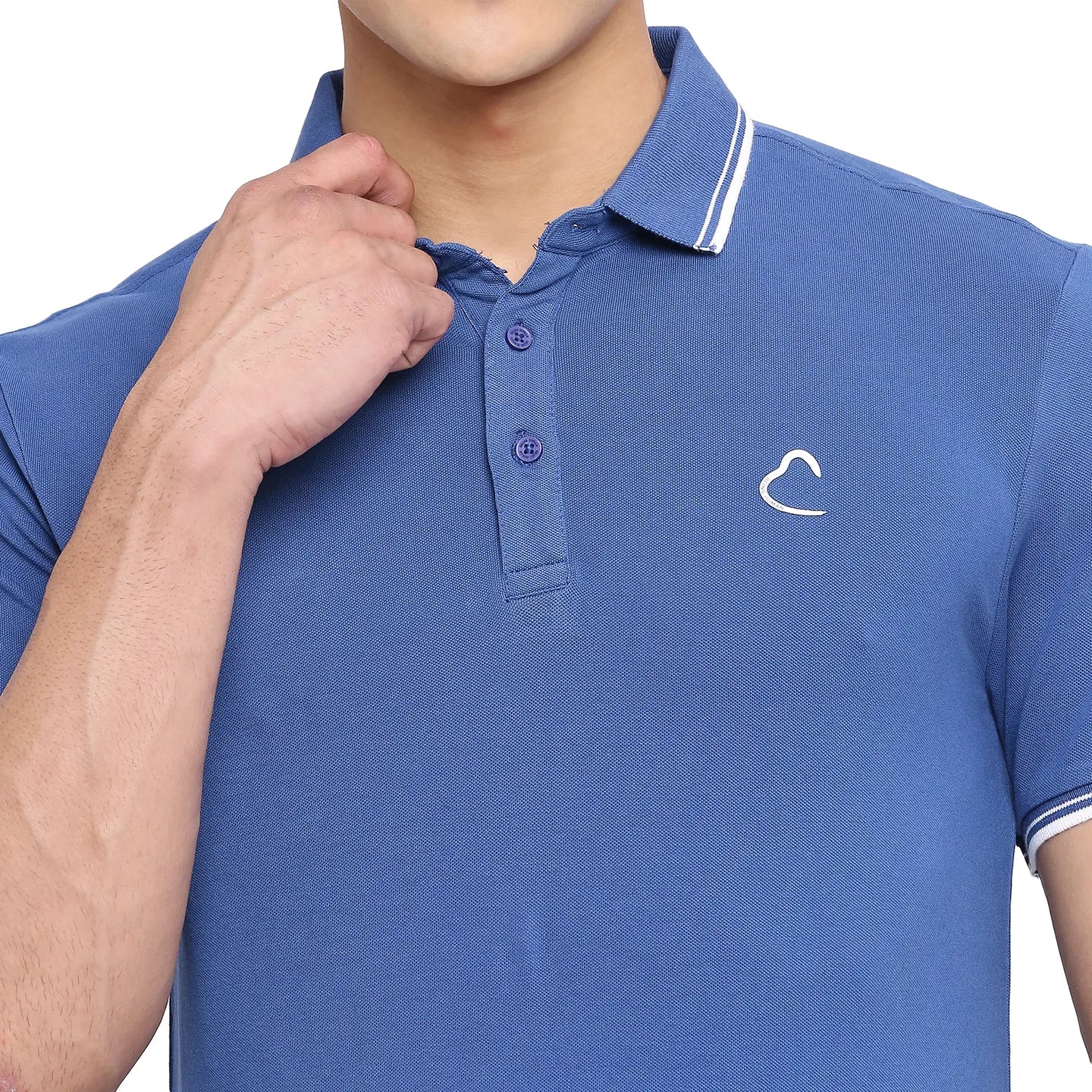 Blue Regular Fit Men's Polo T-shirt by Being Human Clothing - Image 5