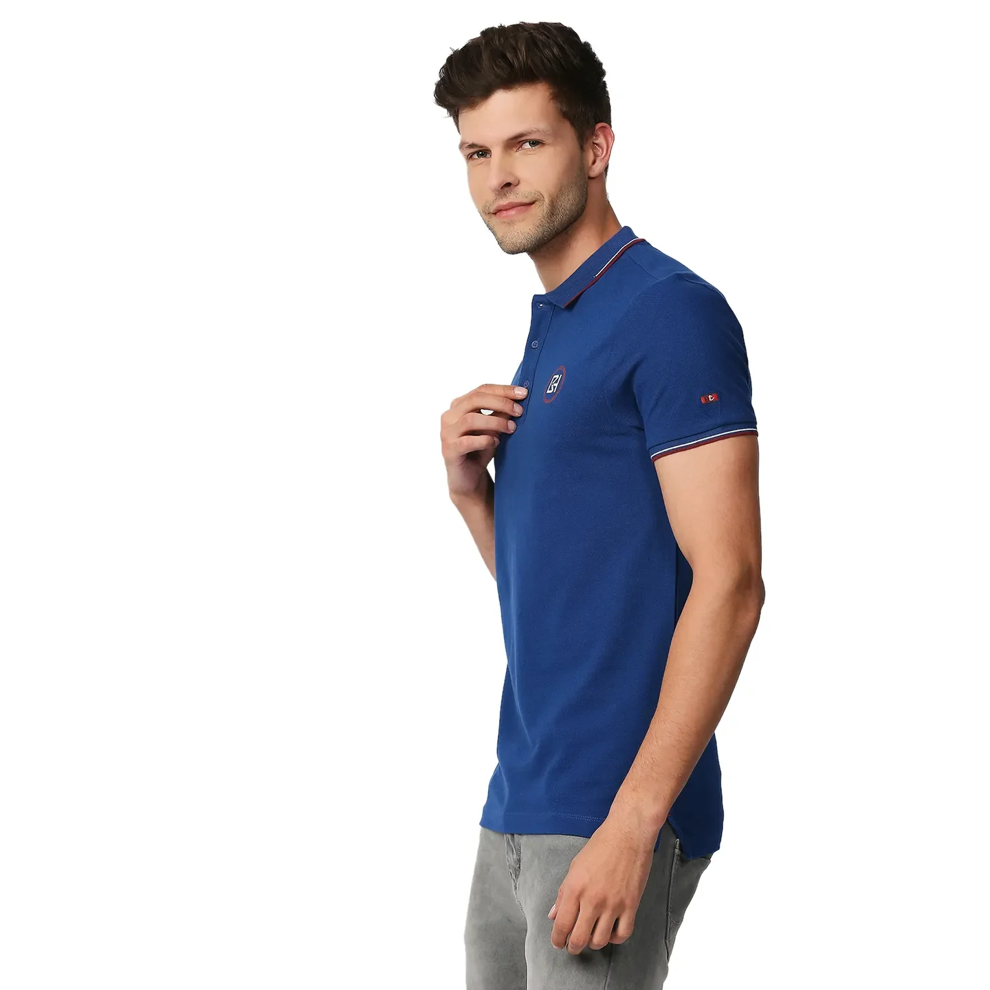Blue Regular Fit Men's Polo T-Shirt by Being Human Clothing - Image 2
