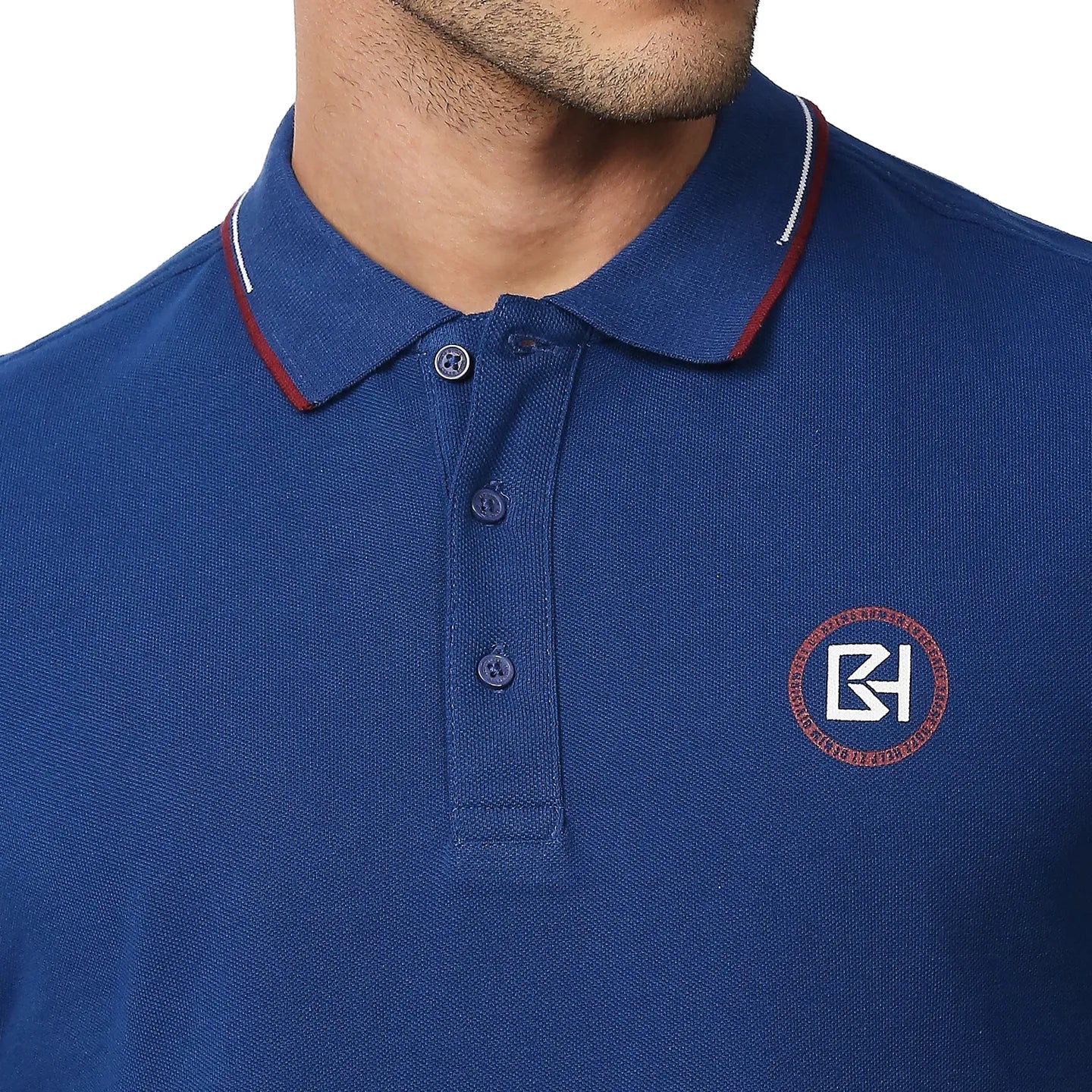 Blue Regular Fit Men's Polo T-Shirt by Being Human Clothing - Image 5
