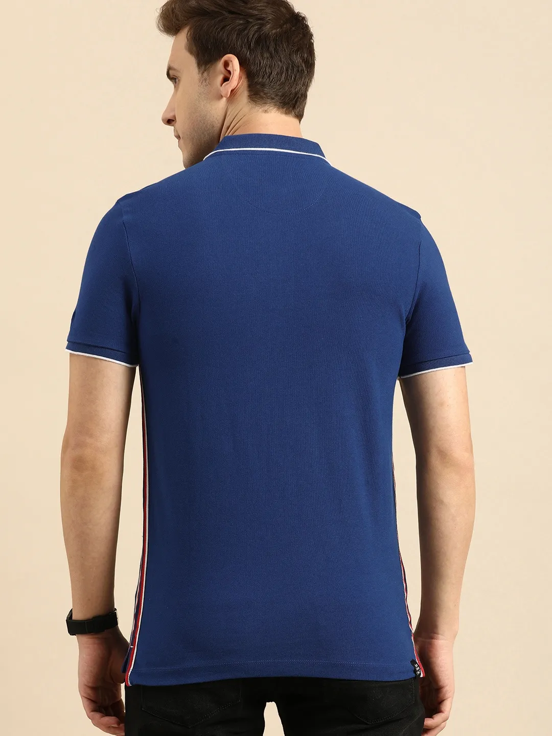 Blue Regular Fit Men's Polo T-Shirt by Being Human Clothing - Image 2