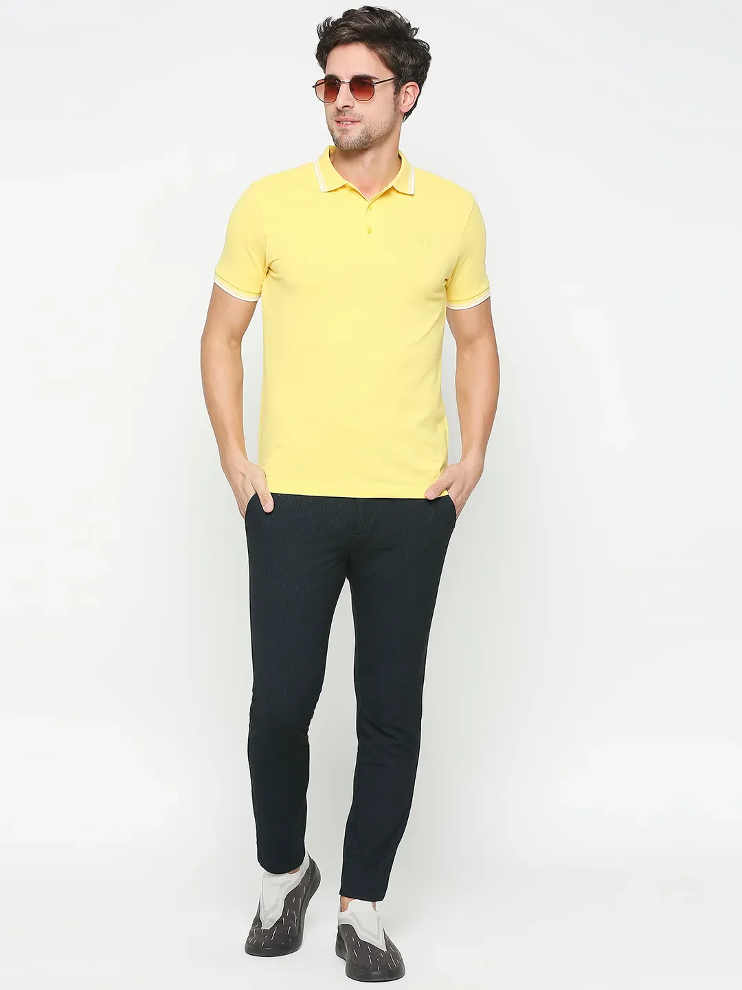 Yellow Regular Fit Men's Polo T-shirt by Being Human Clothing - Image 6