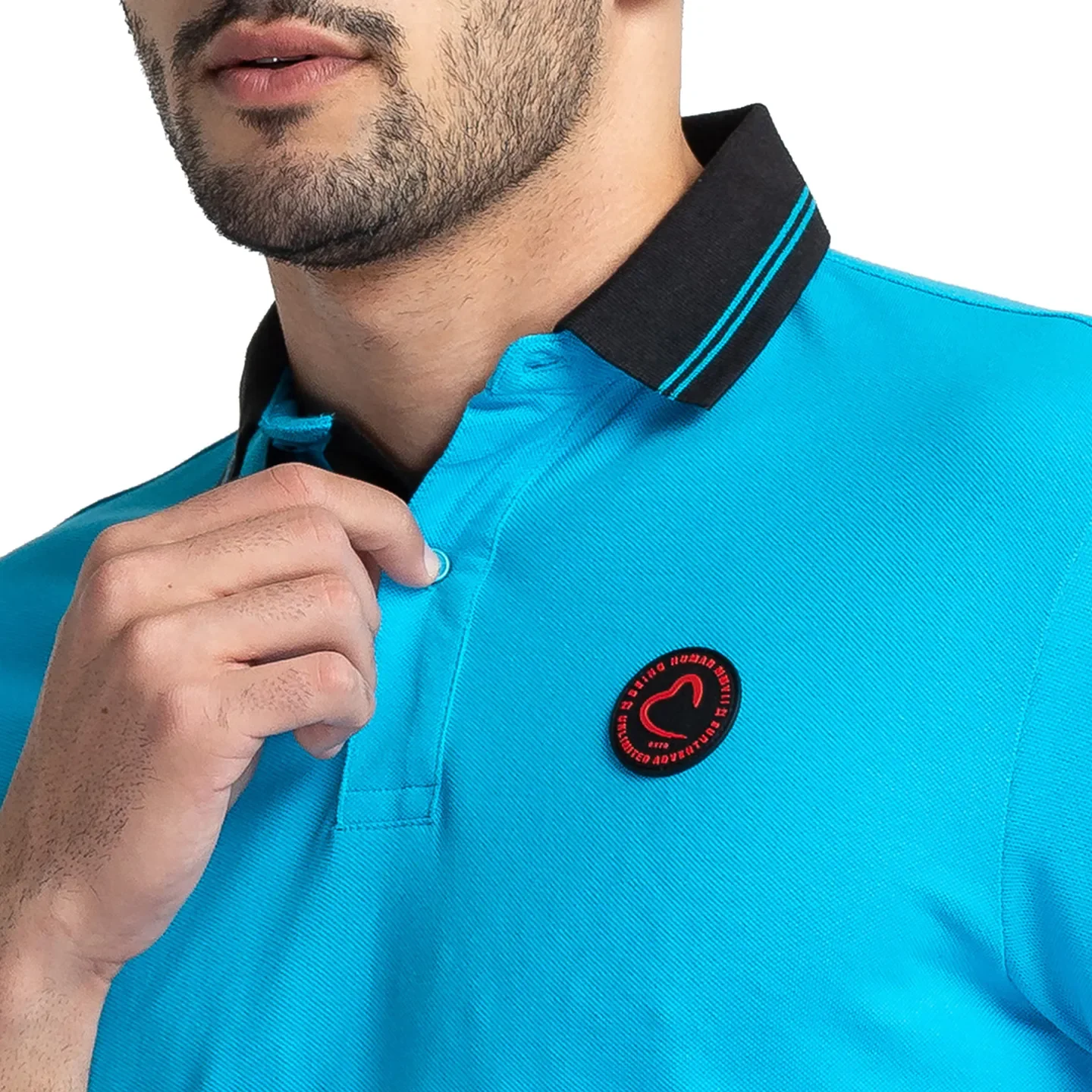Blue Regular Fit Men's Polo T-Shirt by Being Human Clothing - Image 5