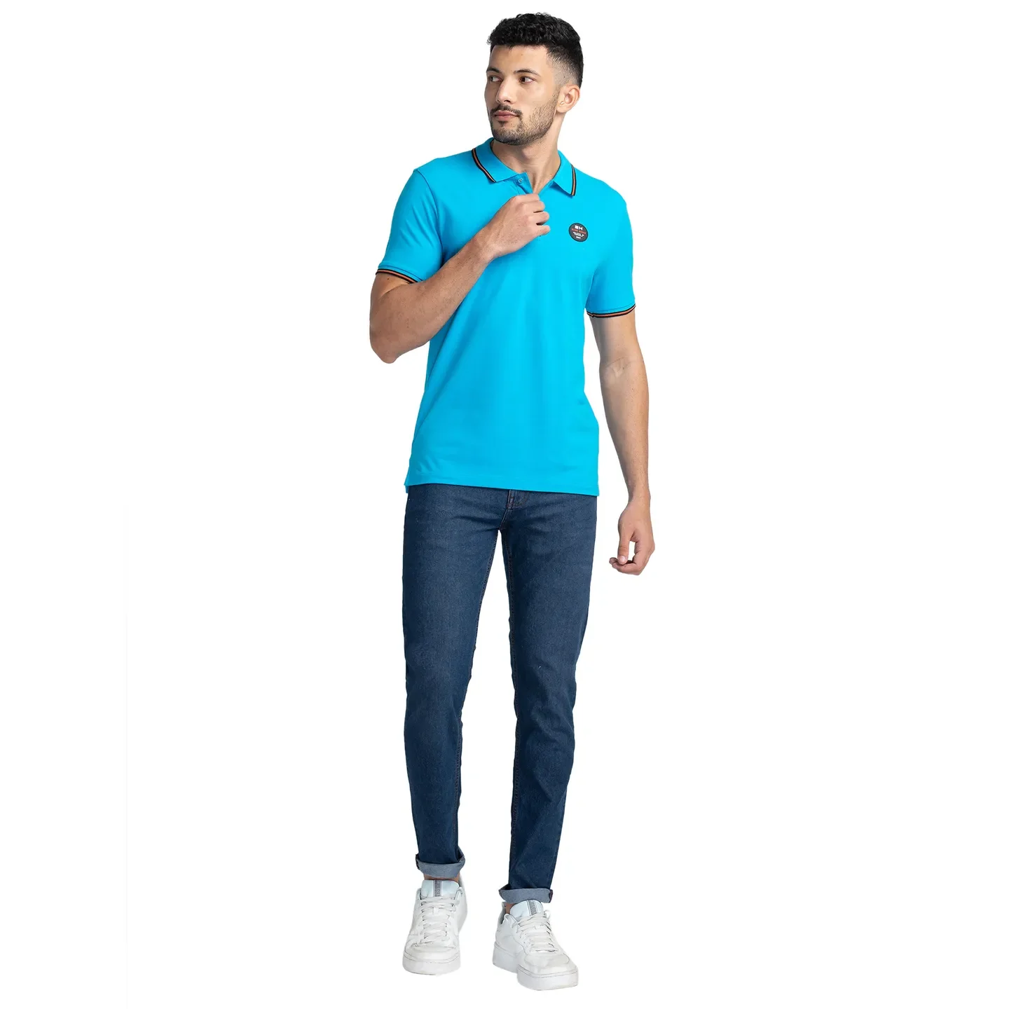 Blue Regular Fit Men's Polo T-Shirt by Being Human Clothing - Image 2