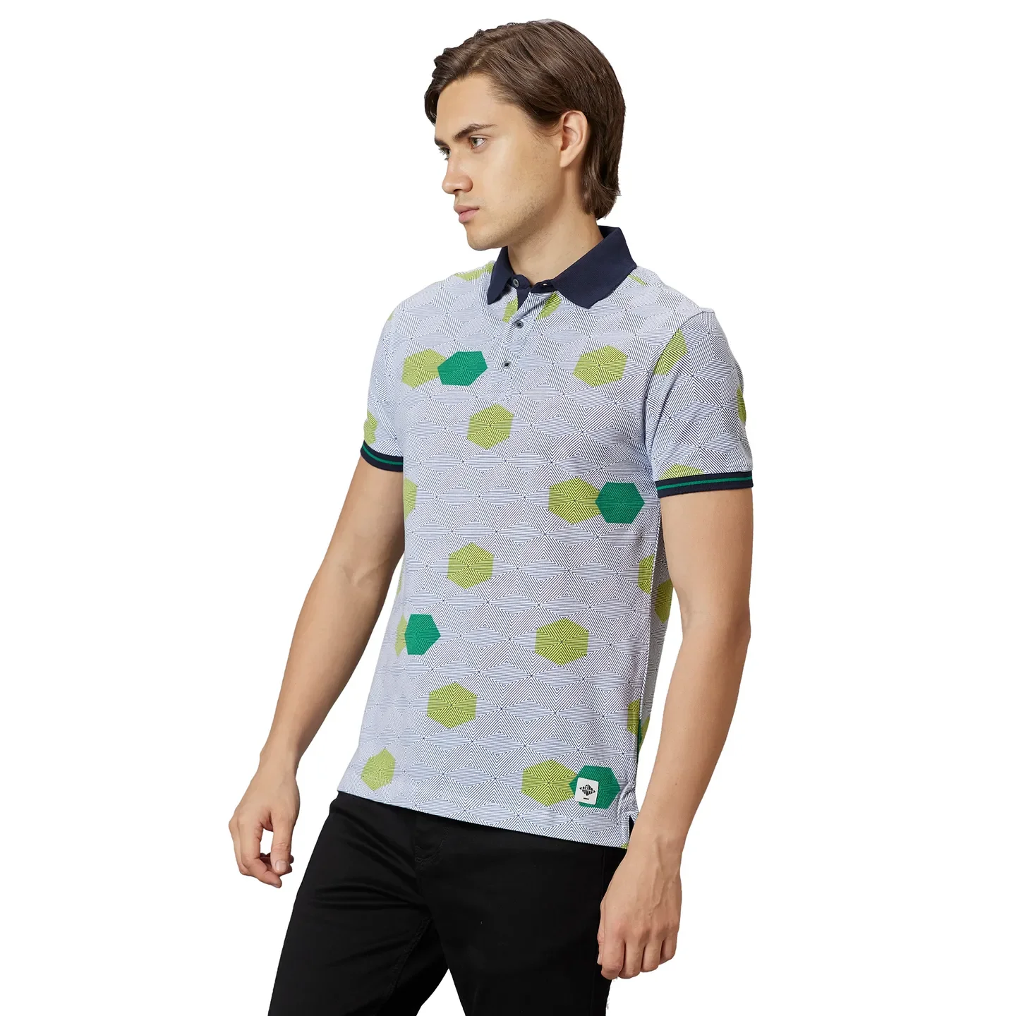 White Regular Fit Men's Polo T-shirt by Being Human Clothing - Image 3