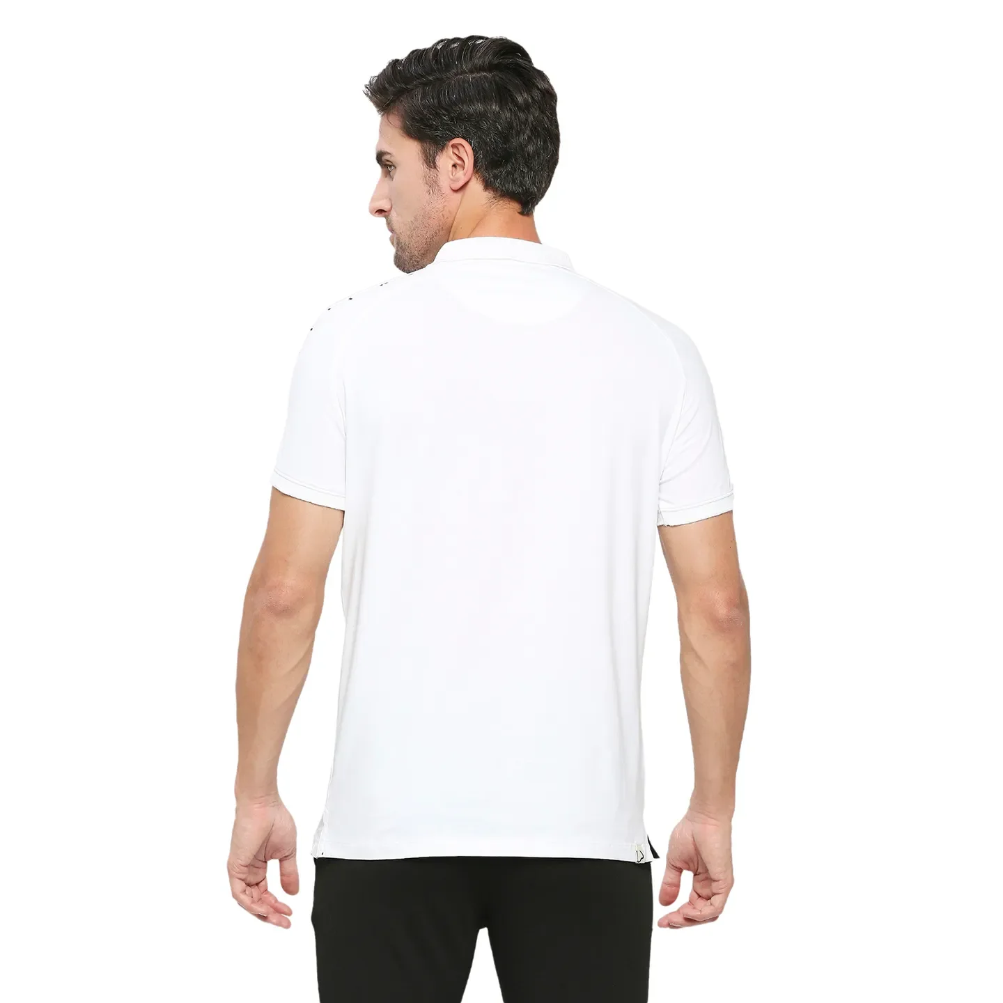 White Regular Fit Men's Polo T-Shirt by Being Human Clothing - Image 4