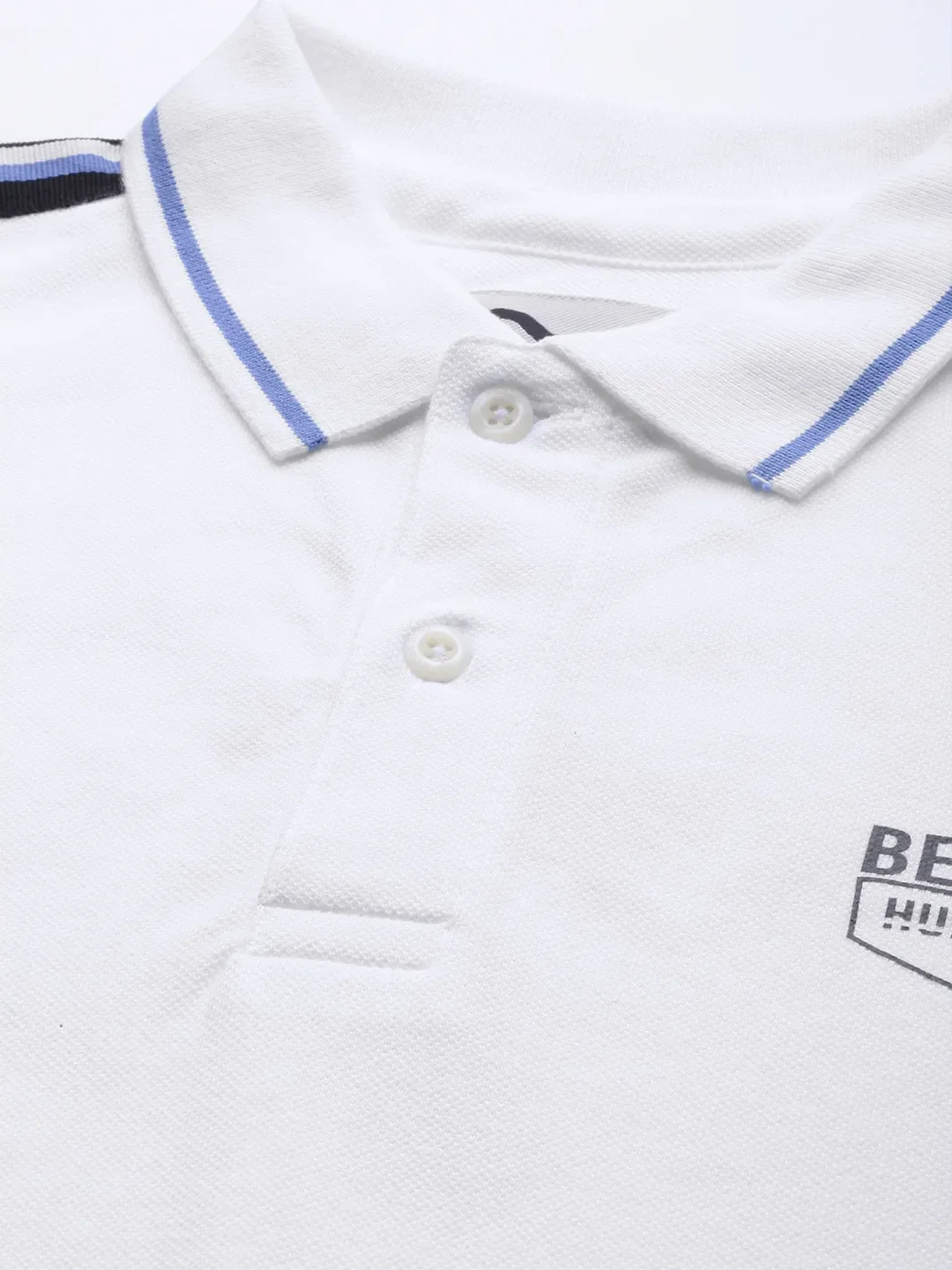 White Regular Fit Men's Polo T-Shirt by Being Human Clothing - Image 5