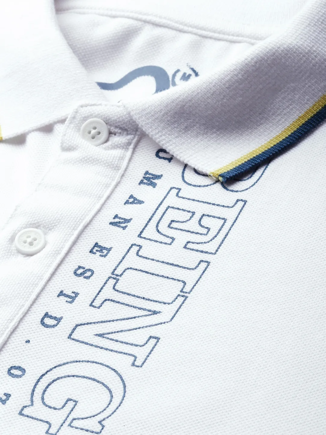 White Regular Fit Men's Polo T-Shirt by Being Human Clothing - Image 5