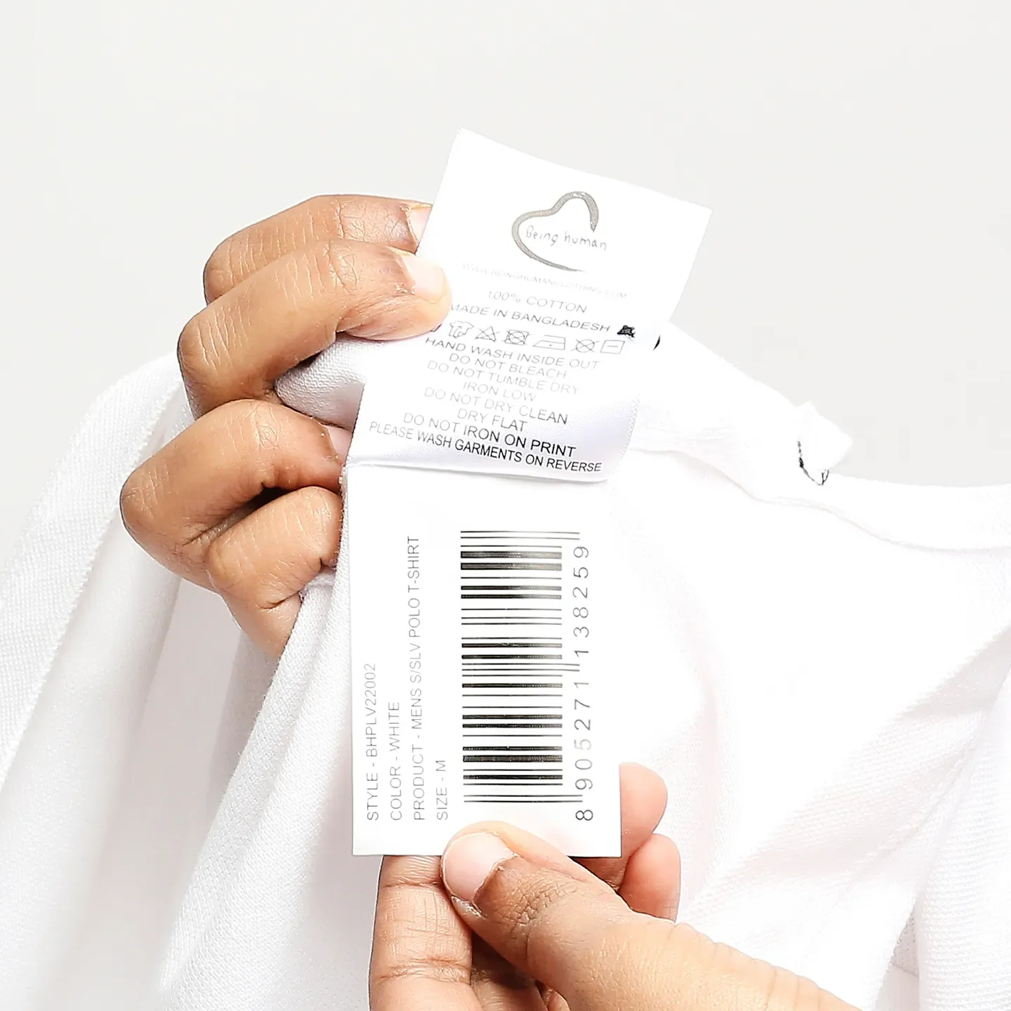 White Regular Fit Men's Polo T-Shirt by Being Human Clothing - Image 8