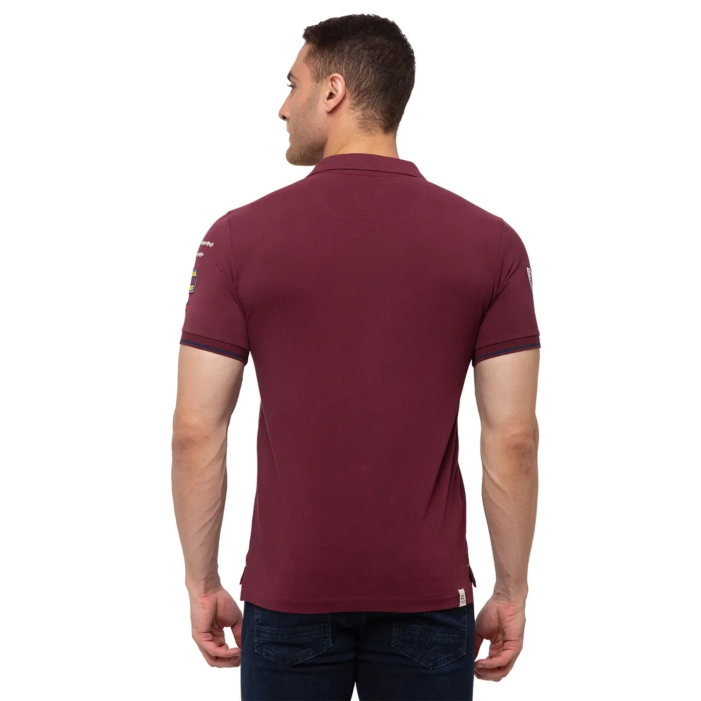 Red Regular Fit Men's Polo T-Shirt by Being Human Clothing - Image 4