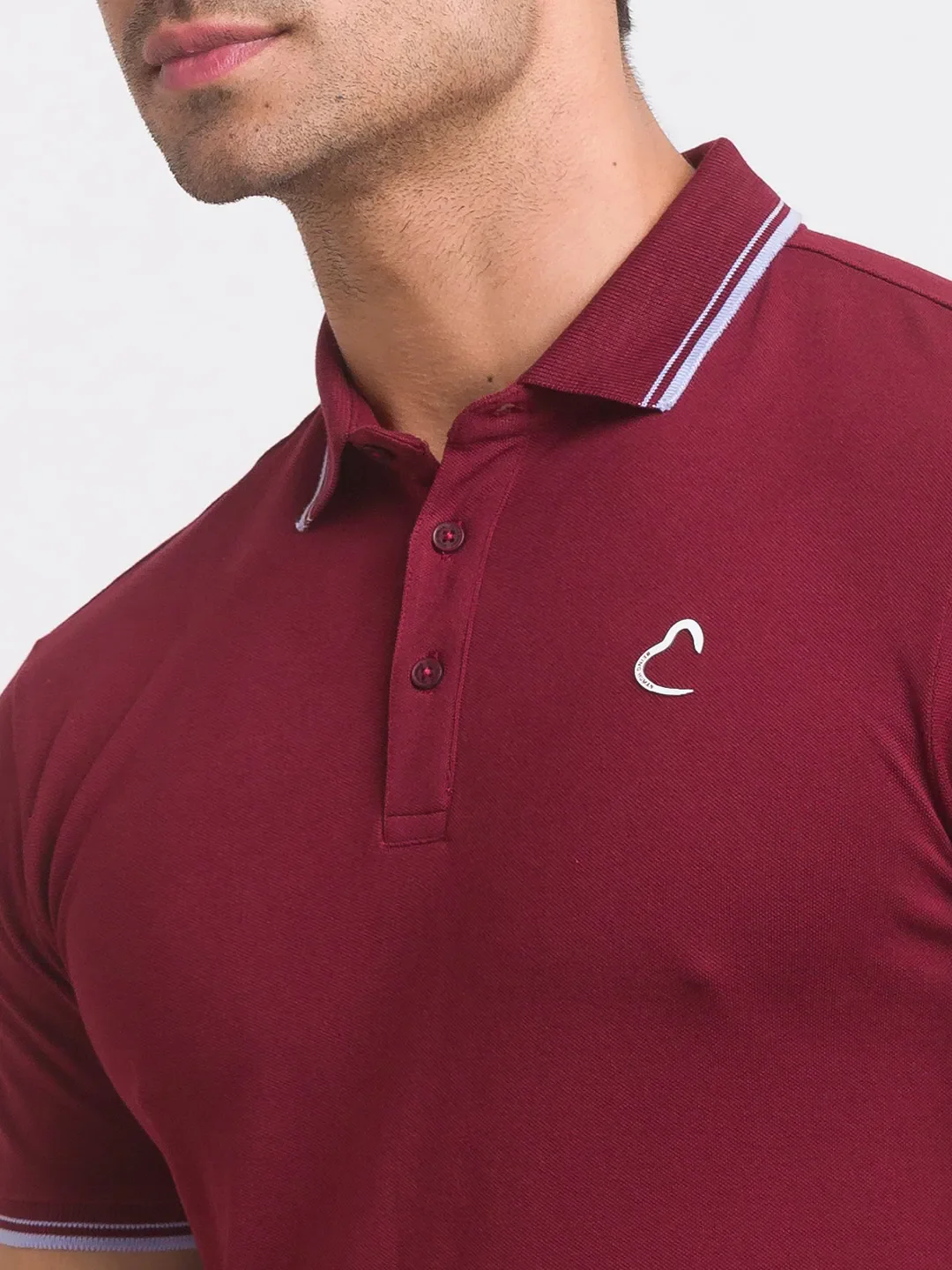 Red Regular Fit Men's Polo T-Shirt by Being Human Clothing - Image 4