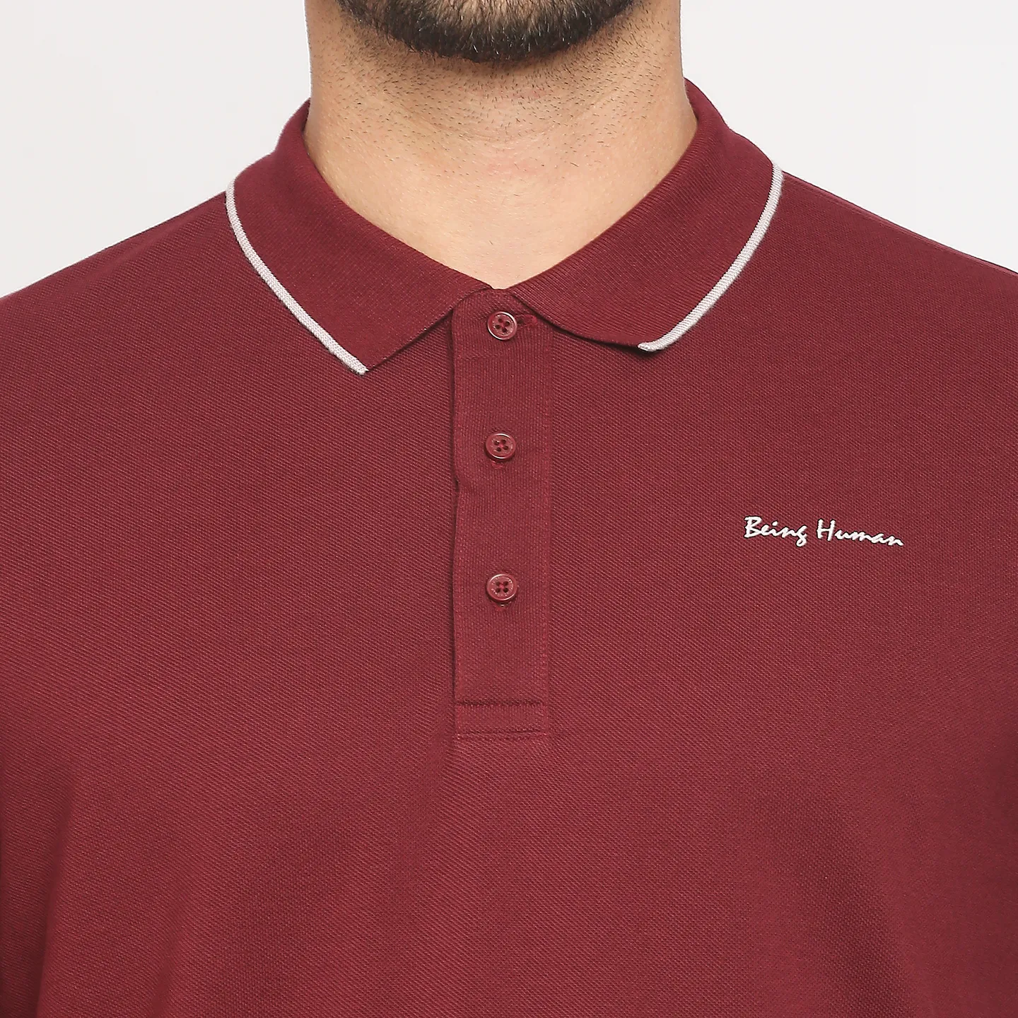 Red Regular Fit Men's Polo T-Shirt by Being Human Clothing - Image 5