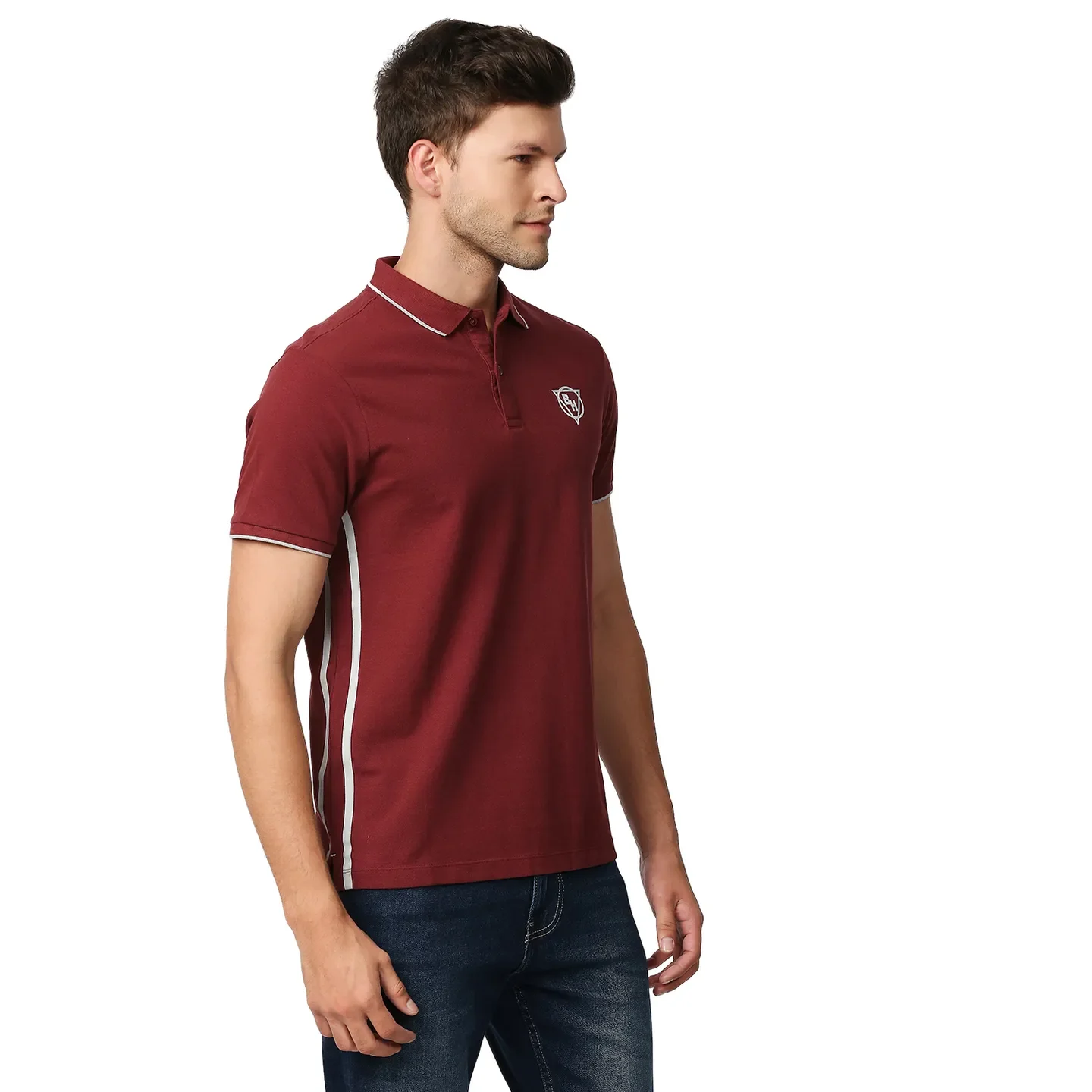 Red Regular Fit Men's Polo T-Shirt by Being Human Clothing - Image 3