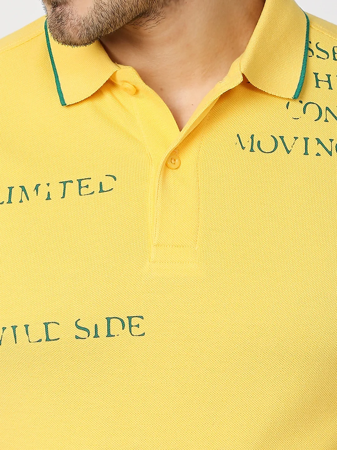 Yellow Regular Fit Men's Polo T-Shirt by Being Human Clothing - Image 5