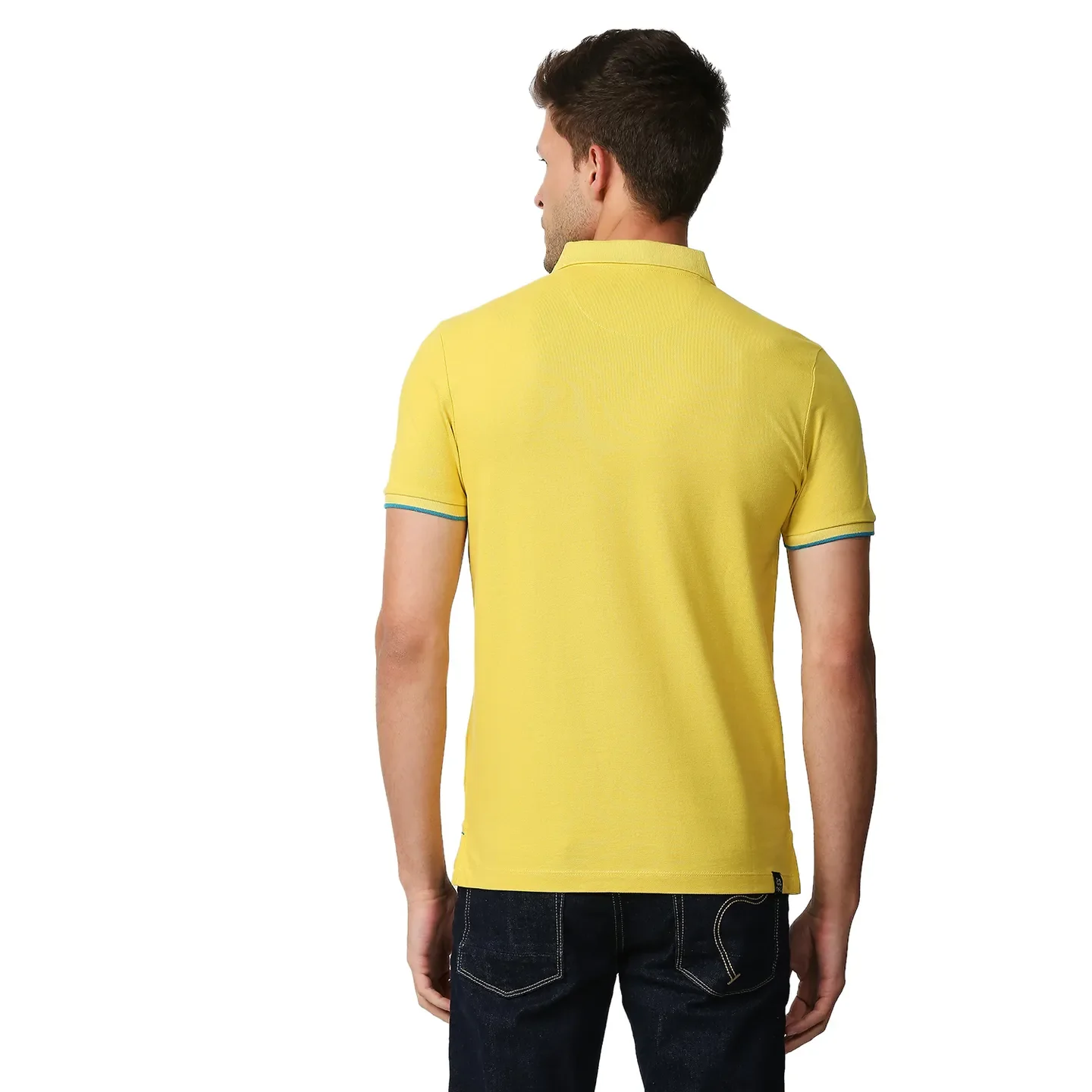 Yellow Regular Fit Men's Polo T-Shirt by Being Human Clothing - Image 4