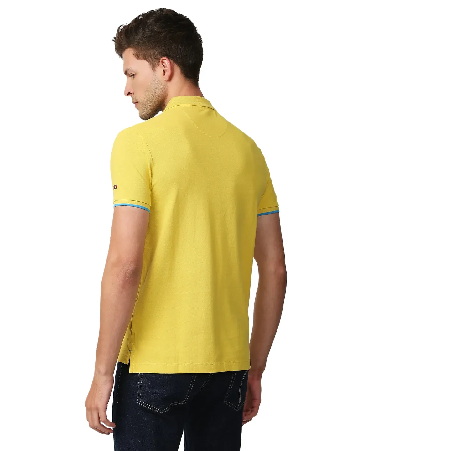 Yellow Regular Fit Men's Polo T-Shirt by Being Human Clothing - Image 4